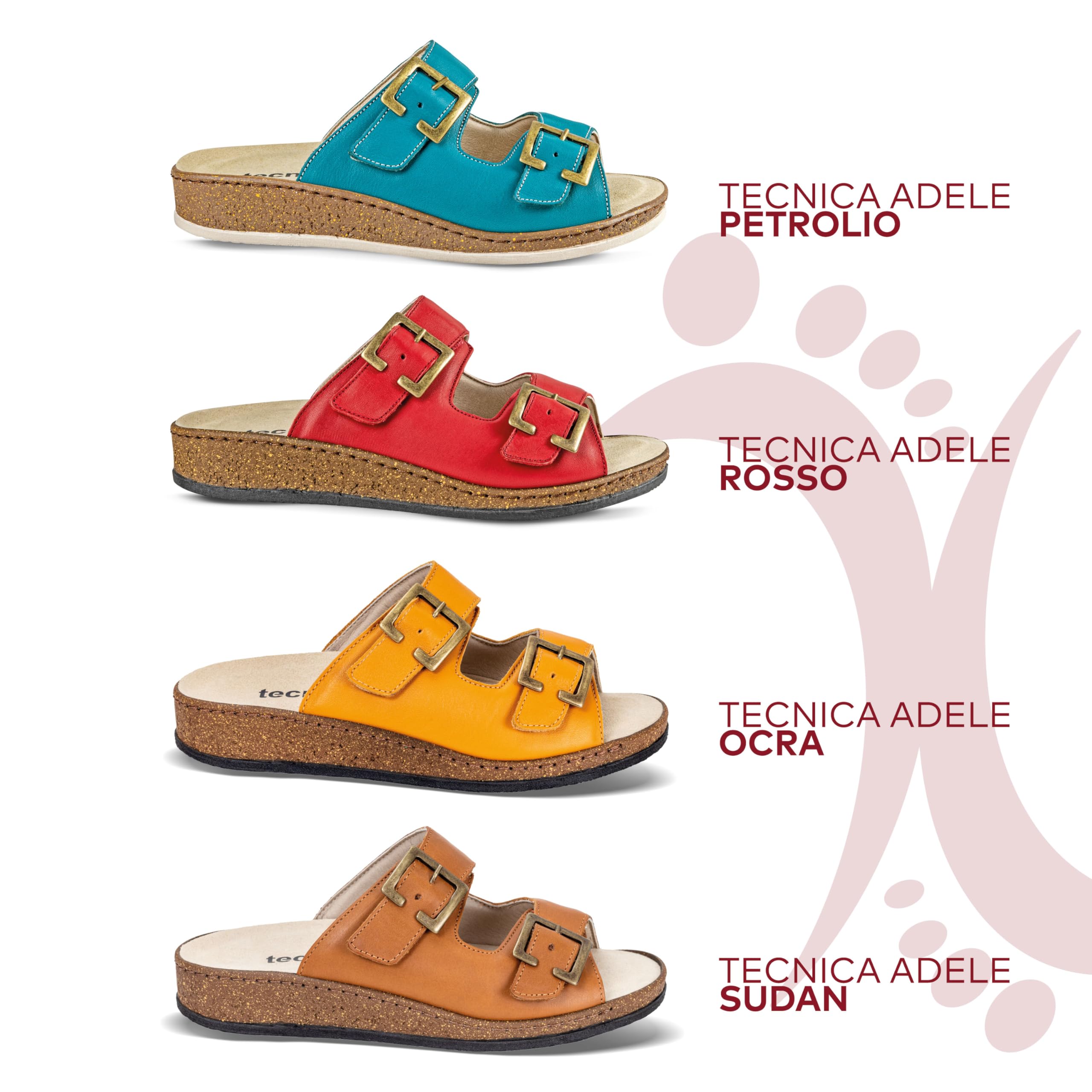 EXTRO STYLE - Ciabatte Ortopediche Donna Tecnica Adele - Traspiranti, Antibatteriche e Ipoallergeniche - Sandali con Plantare Estraibile e Suola Antiscivolo - Made in Italy
