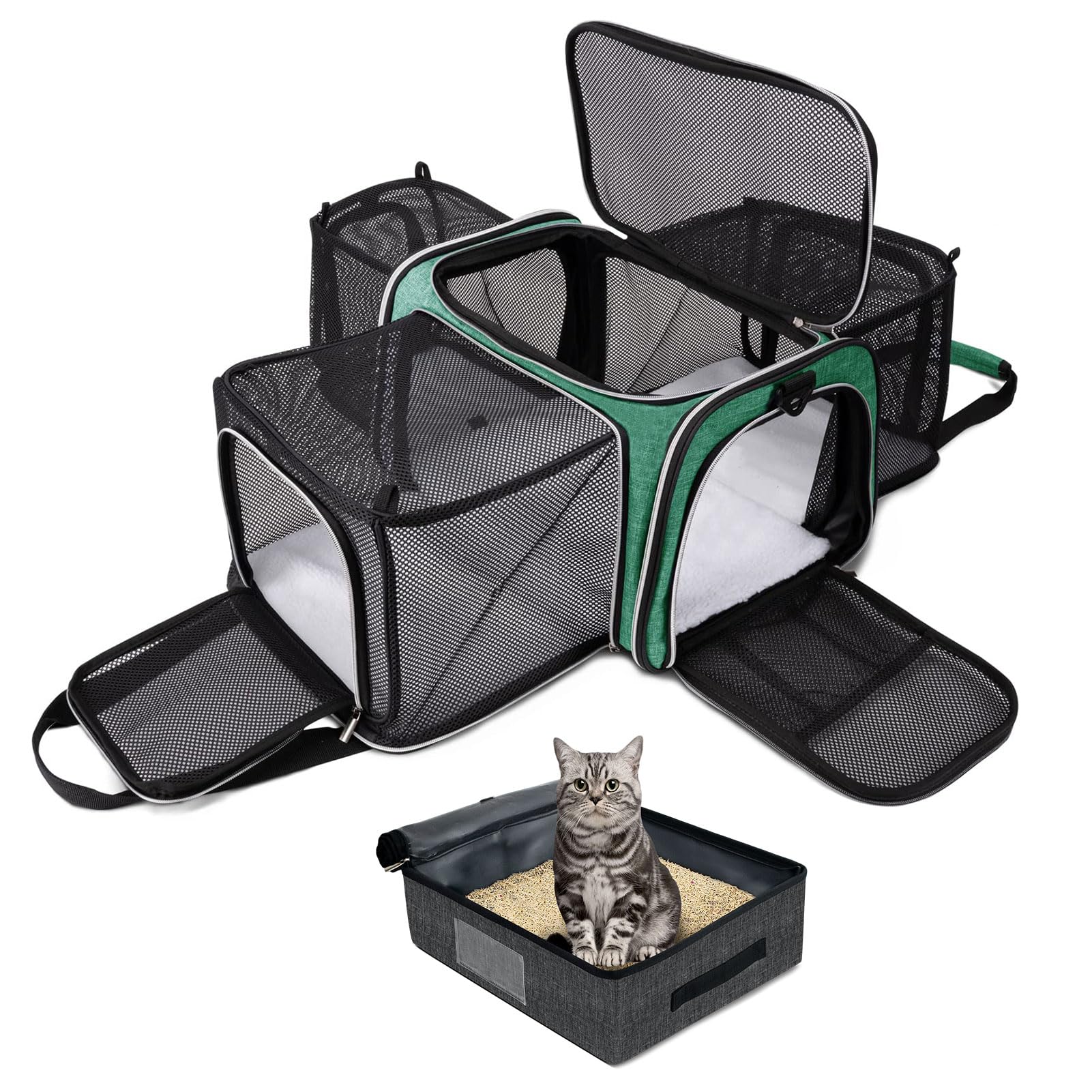 Sac de transport chat extensible litiere voyage pliable etanche avion BAGLHER