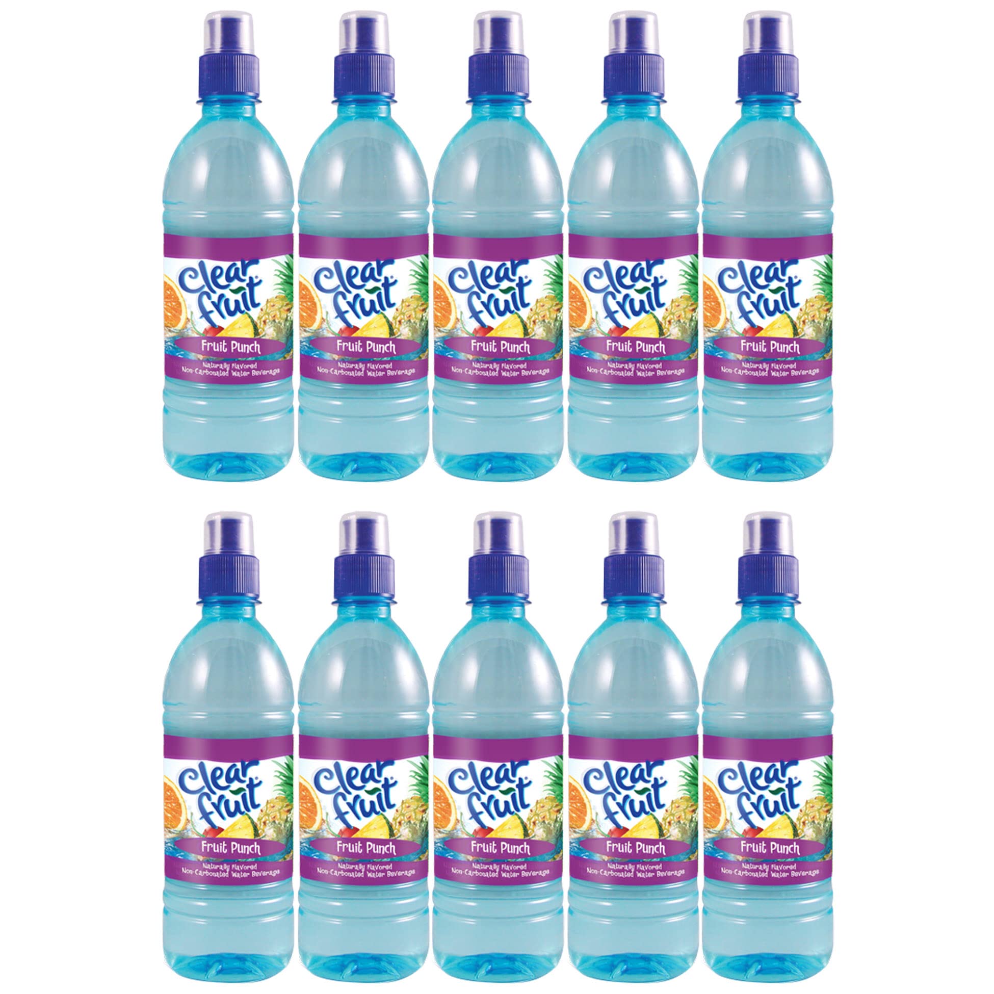 BeeQ Box - (Pack of 10) Clear Fruit, Fruit Punch Flavored Water 16.9oz Bottles