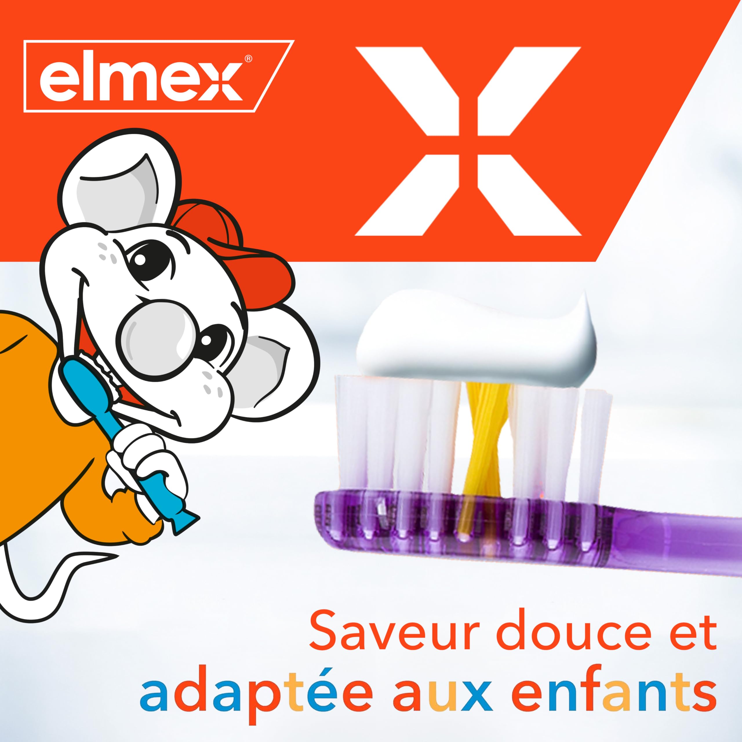 elmex - Children's dental kit 0-6 years - Children's toothbrush - Children's toothpaste 0-6 years with Olafluor amine fluorid