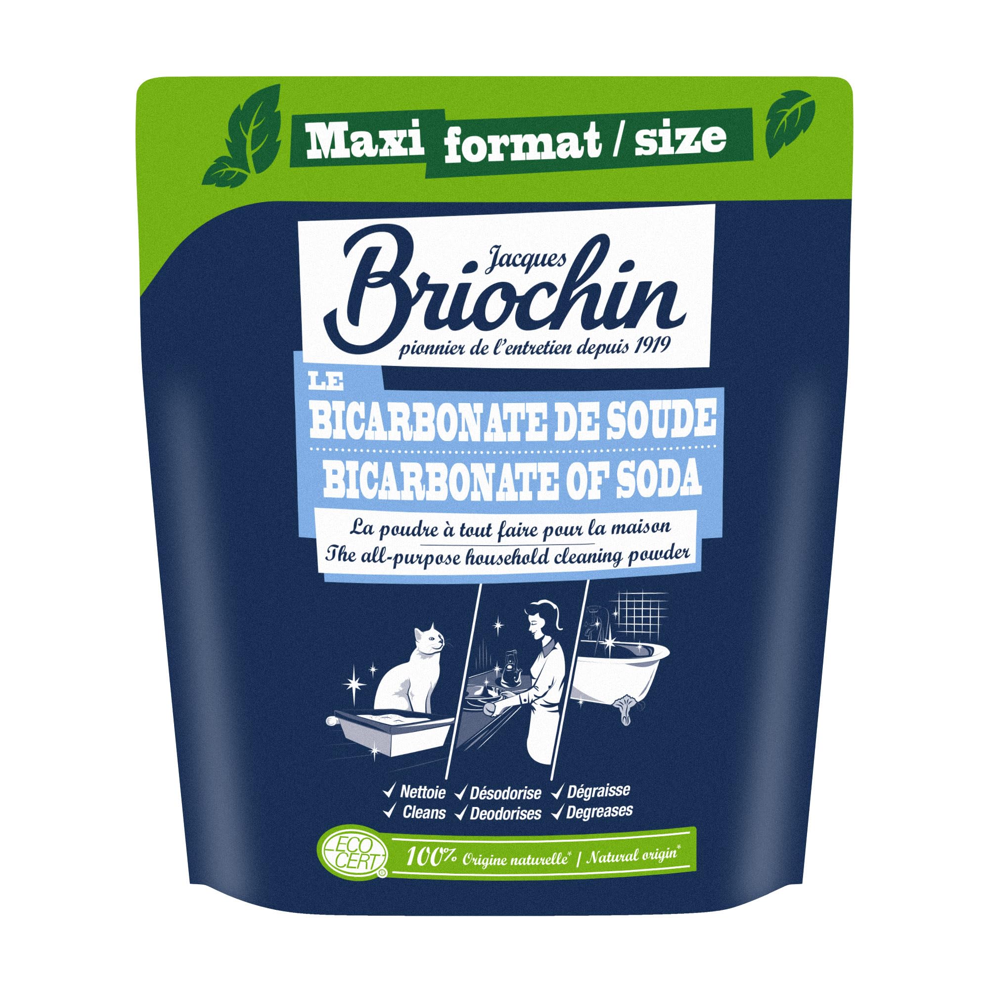 Briochin Bicarbonate de Soude en Poudre ECOCERT 900 g Maxi Format