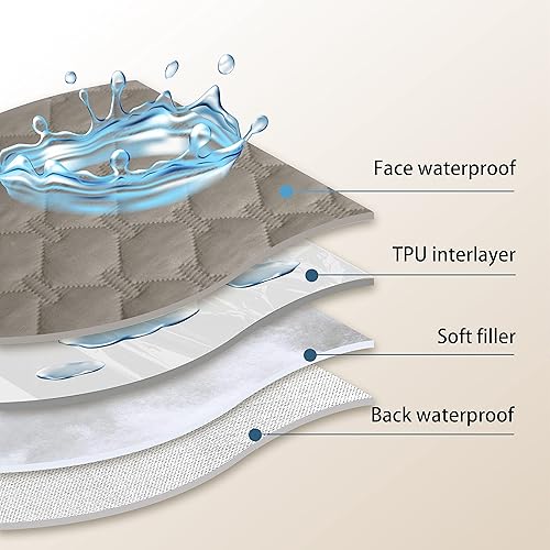 Miniatura 2 de gogobunny - Manta para perros y gatos 100% impermeable y de doble cara, funda suave para cama de mascotas, reversible, protege muebles, piedra