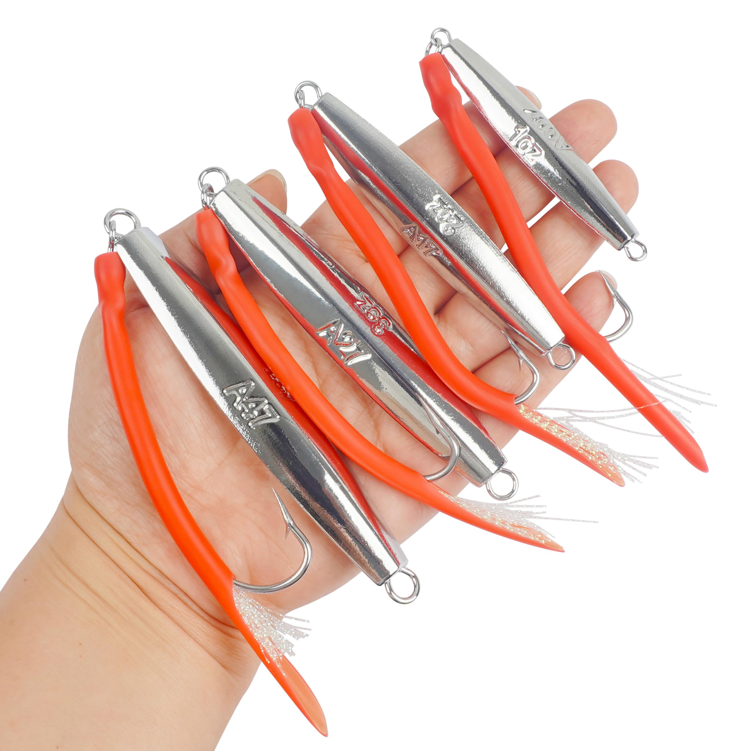 Esca da pesca in acqua salata, 3 pezzi, con diamanti a righe, per spigola, jigging, con ganci per esche in mare profondo, pesca offshore, pesca in metallo pesante, da 1 oz-113,4 g