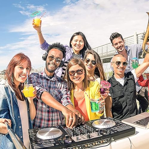 Miniatura 4 de HOMICO 200 piezas de decoraciones de fiesta de cóctel con paraguas de bebidas de cóctel, fuegos artificiales, palos de cóctel arco iris para fiesta