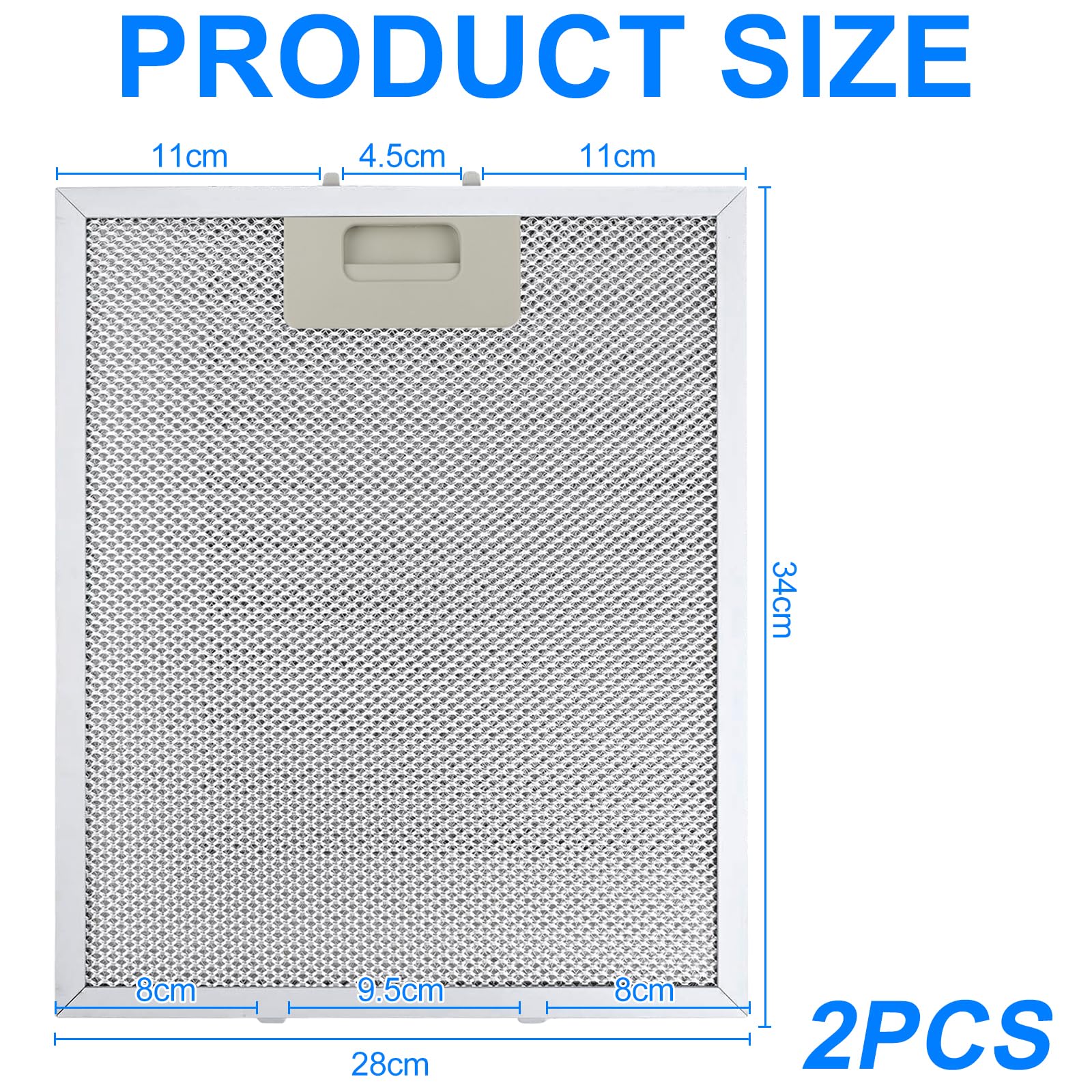 2 Piezas 340 x 280mm Filtro Campana Cxtractora AEG Blanco Alta Capacidad de Almacenamiento de Aceite Resistente a Altas Temperaturas - Repuesto de 5 Capas