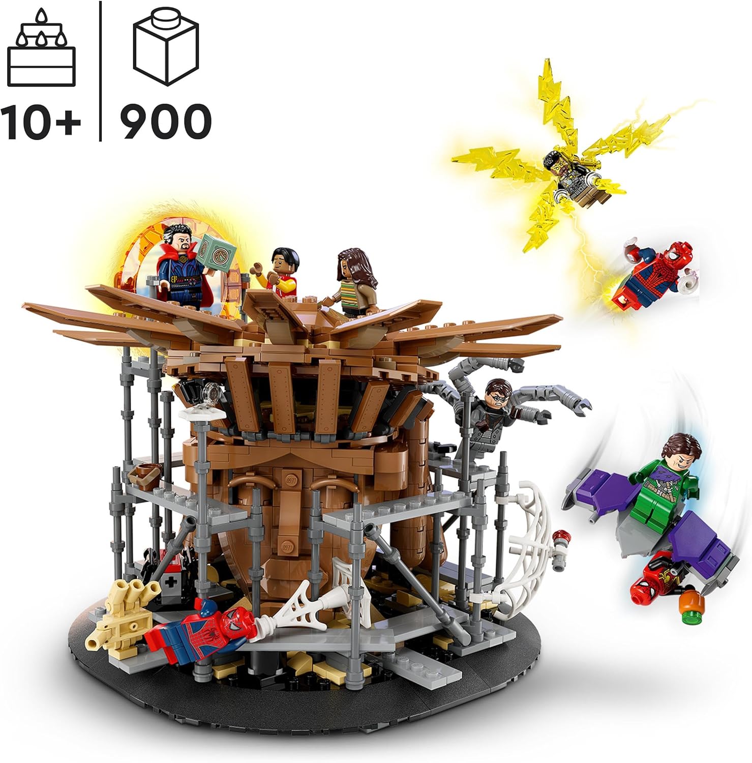 Lego 76261 Marvel Spider-Man Final Fight, Recreate Spider-Man: No Way Home Scene with 3 Peter Parkers, Green Jester, Electro, Ned, Dr Strange and MJ Minifigurines, Collectible Toy