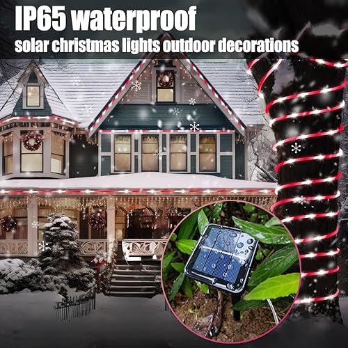 Miniatura 6 de Cuerda de luz solar impermeable IP65 de 39 pies, 100 luces LED para exteriores, luces solares de Navidad para fiestas, jardín, patio, hogar, boda,