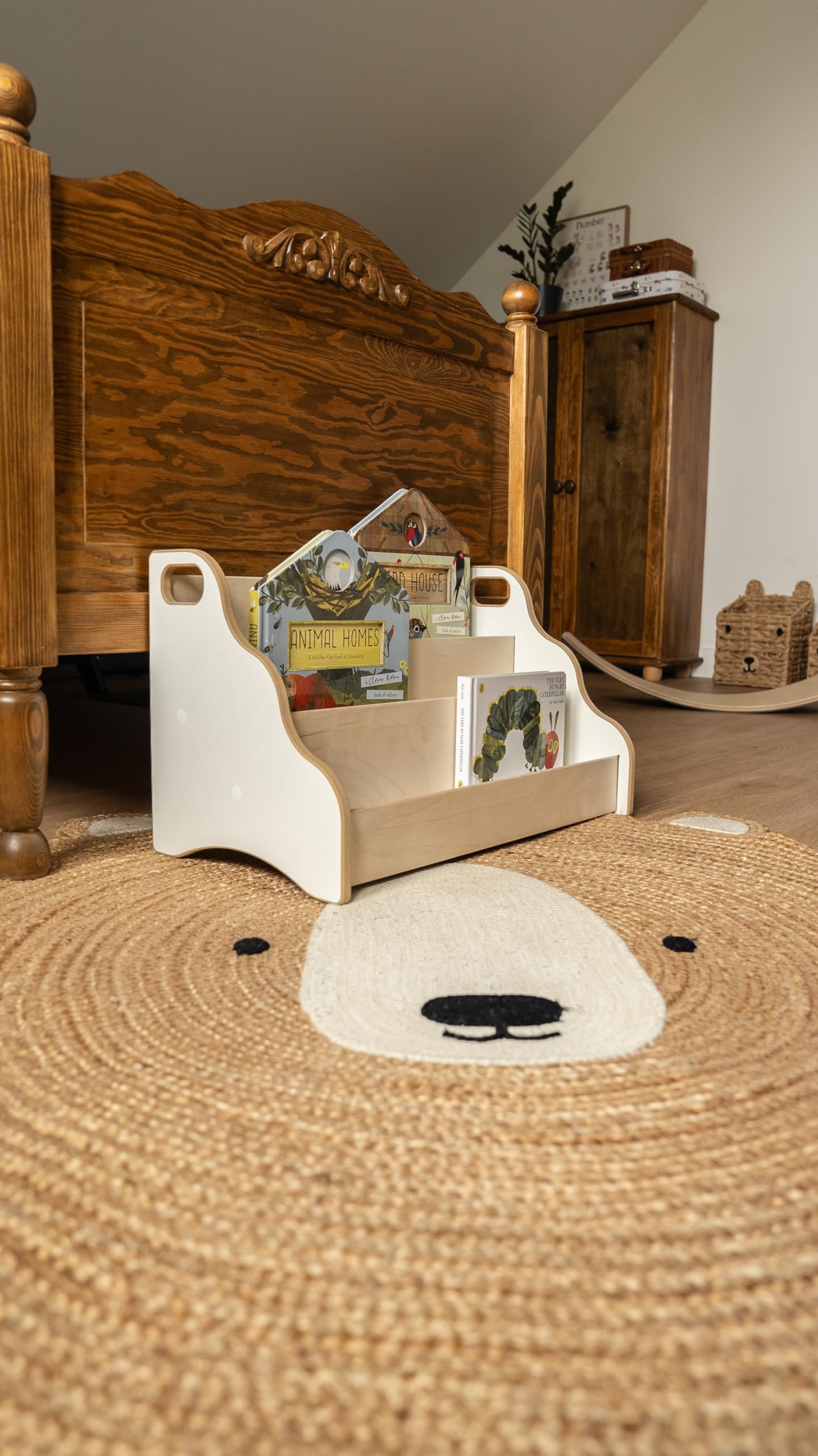 MAMOI® Bibliothèque Enfant – étagère Enfant, Organiseur de Livres pour Chambre d’Enfant, Porte-Livres, bibliothèque sur Pied, Rangement pour Livres, Caisse à Livres