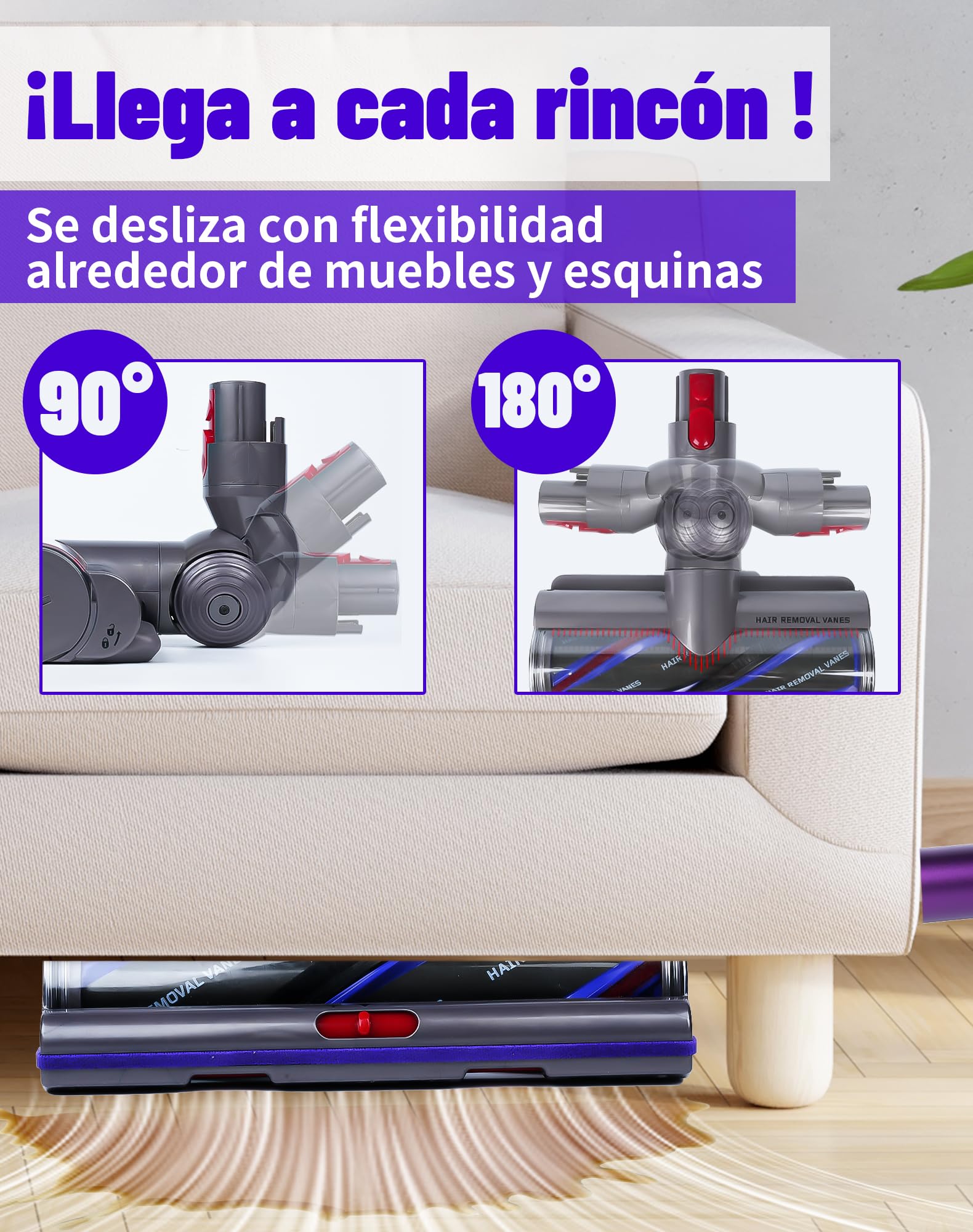 Cepillo High Torque para Dyson V11 V10 V15 V8 V7 Cepillo Motorizado SV10 SV11 SV12 SV14 SV15 Cepillo de Cabezal para Dyson Repuestos, anti-enredos & succión ajustable, para parquet y alfombras