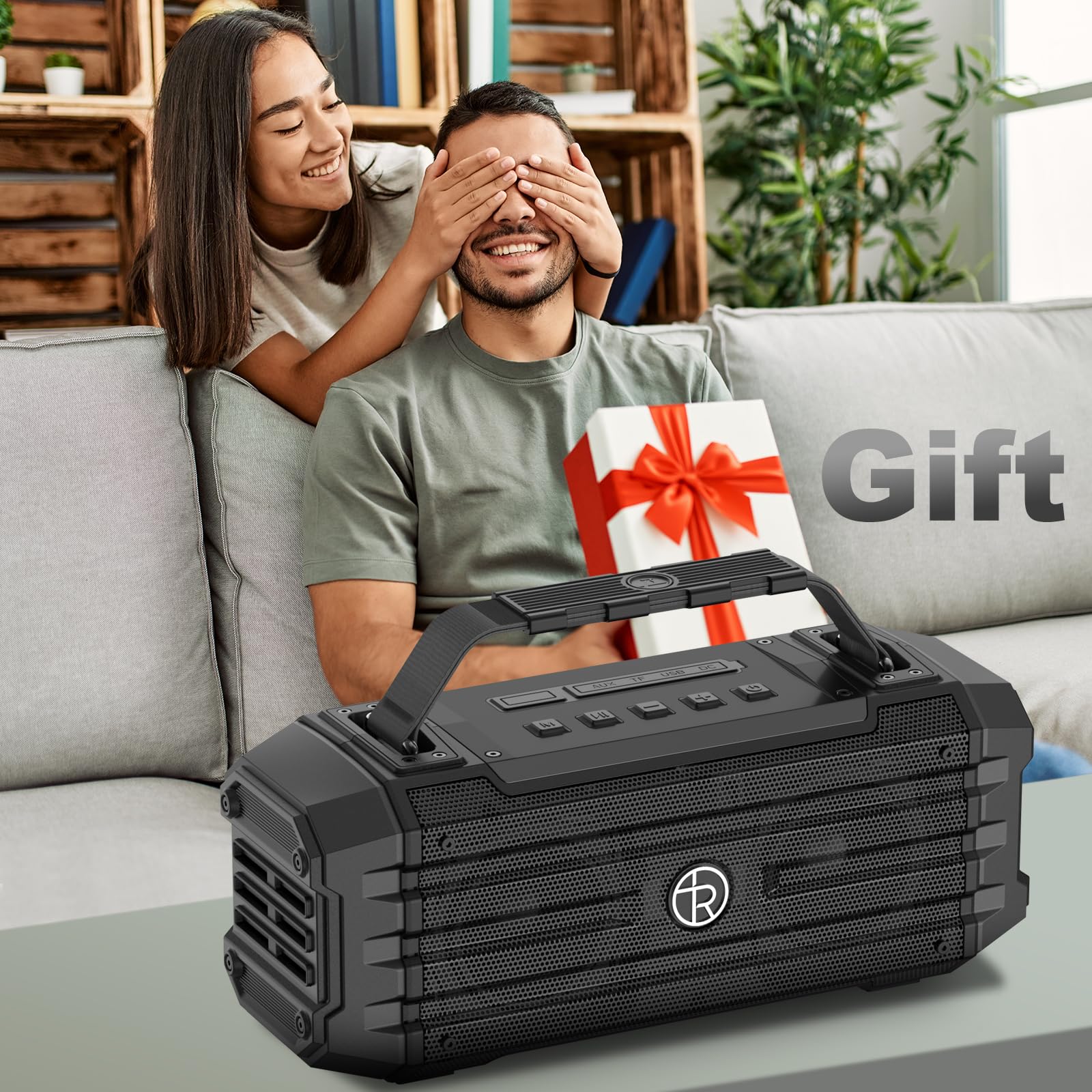 Altavoz Bluetooth portátil de 120 W con Pico de 80 W, emparejamiento TWS, Graves Profundos, Altavoz de Alta fidelidad, Resistente al Agua IPX6, Boombox de Sonido DSP para Exteriores, Camping (Negro)