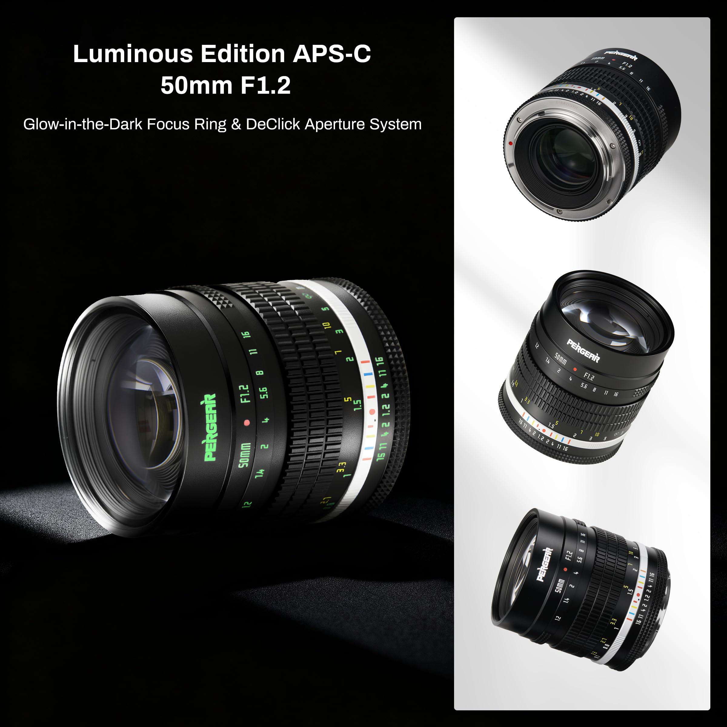 Amazon.co.jp: Pergear 50mm F1.2 単焦点レンズ APS-C マイクロフォー