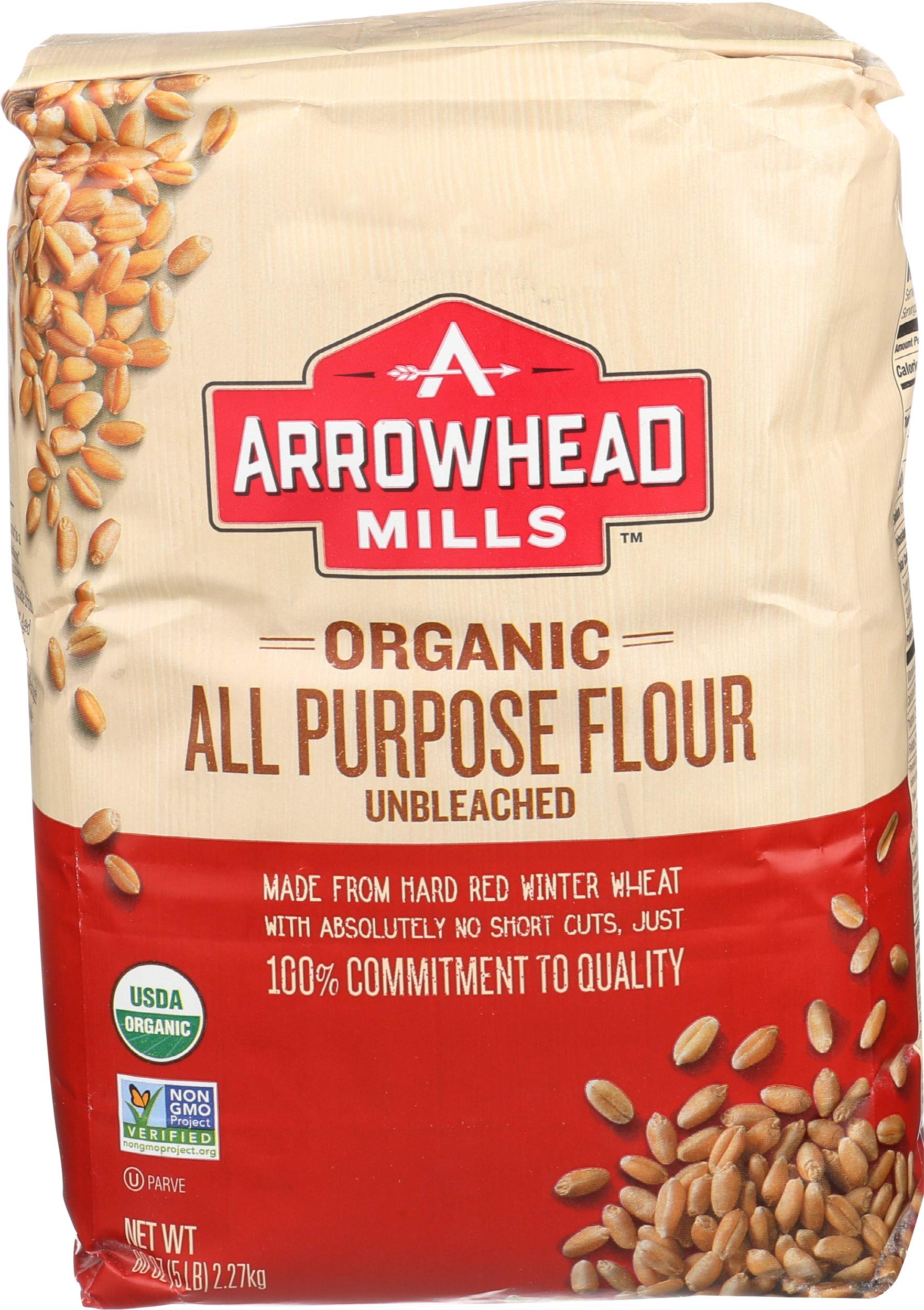 Arrowhead Mills Flour White Enriched Unbleached, 5-pounds (Pack of8)