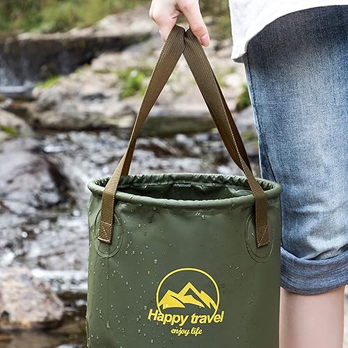 Miniatura 2 de aiGear Cubo plegable de 5.3 galones portátil para acampar al aire libre, contenedor de agua, cuenca plegable para acampar, senderismo, viajes,