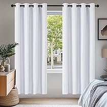 Deconovo Tende Oscuranti per Interni 2 Pezzi 160 CM Altezza, Termiche Isolanti, Anti-Rumore, con Anelli, Ideali per Camera da Letto e Soggiorno, 107×160 CM, Grigio Perla