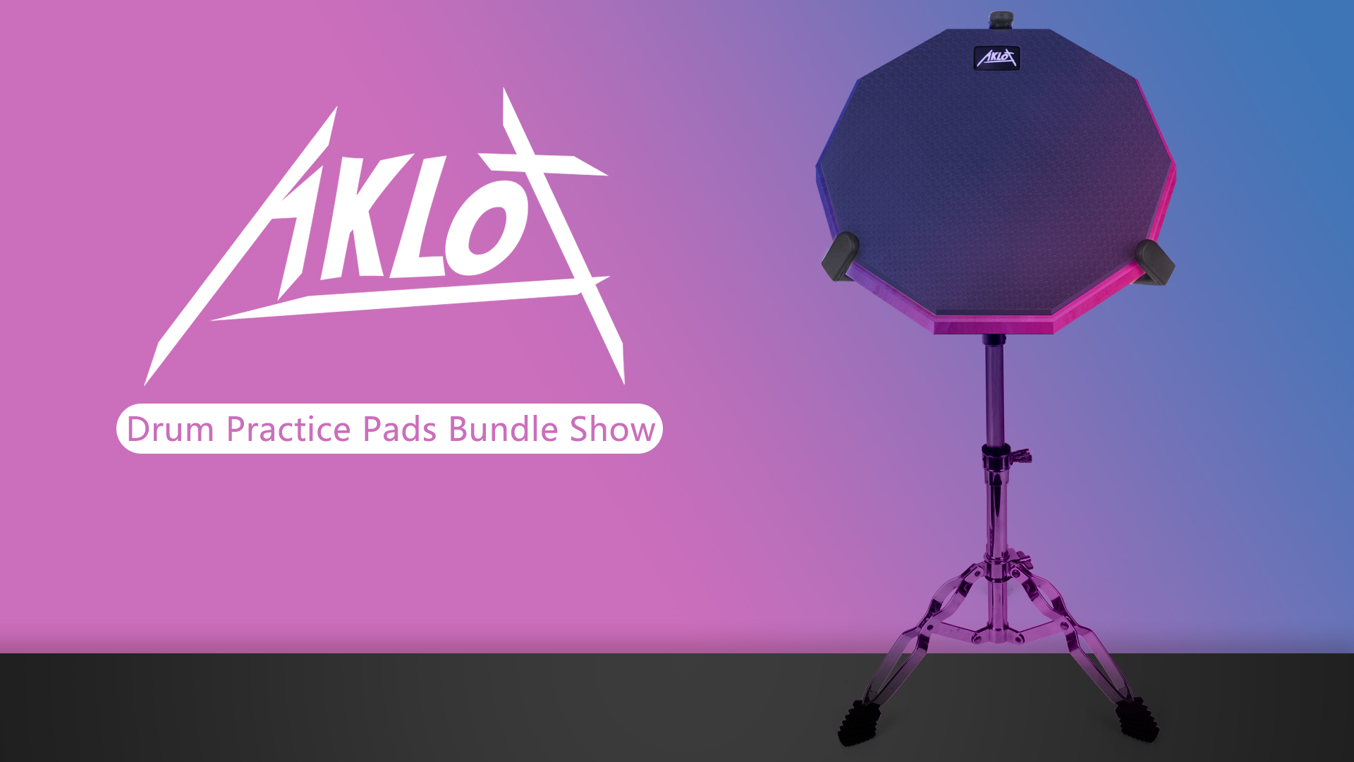 Pad Allenamento Batteria AKLOT 12" Silicone - Con Supporto Regolabile E Bacchette