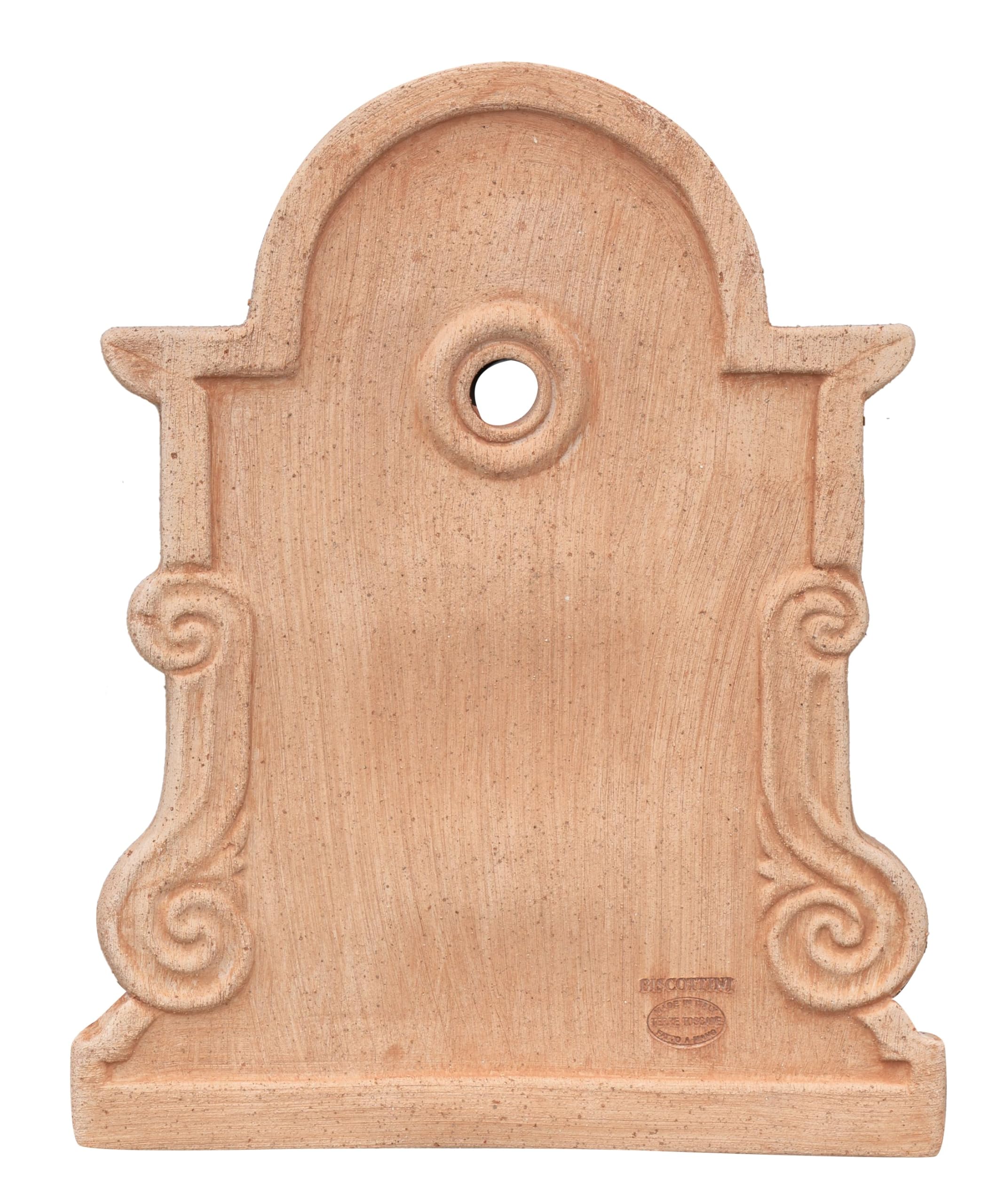 Biscottini Frontone per Fontana da Giardino Esterno L37xPR3xH47 - Frontone per Fontana da Giardino - Arredo Giardino in Terracotta Toscana - Giardino Arredo Esterno Made in Italy
