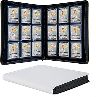 KUOOKING Toploader Binder - Holds 288+ TopLoaders for Cards, 9 Pocket Top Loader Binders with Sleeves for 3