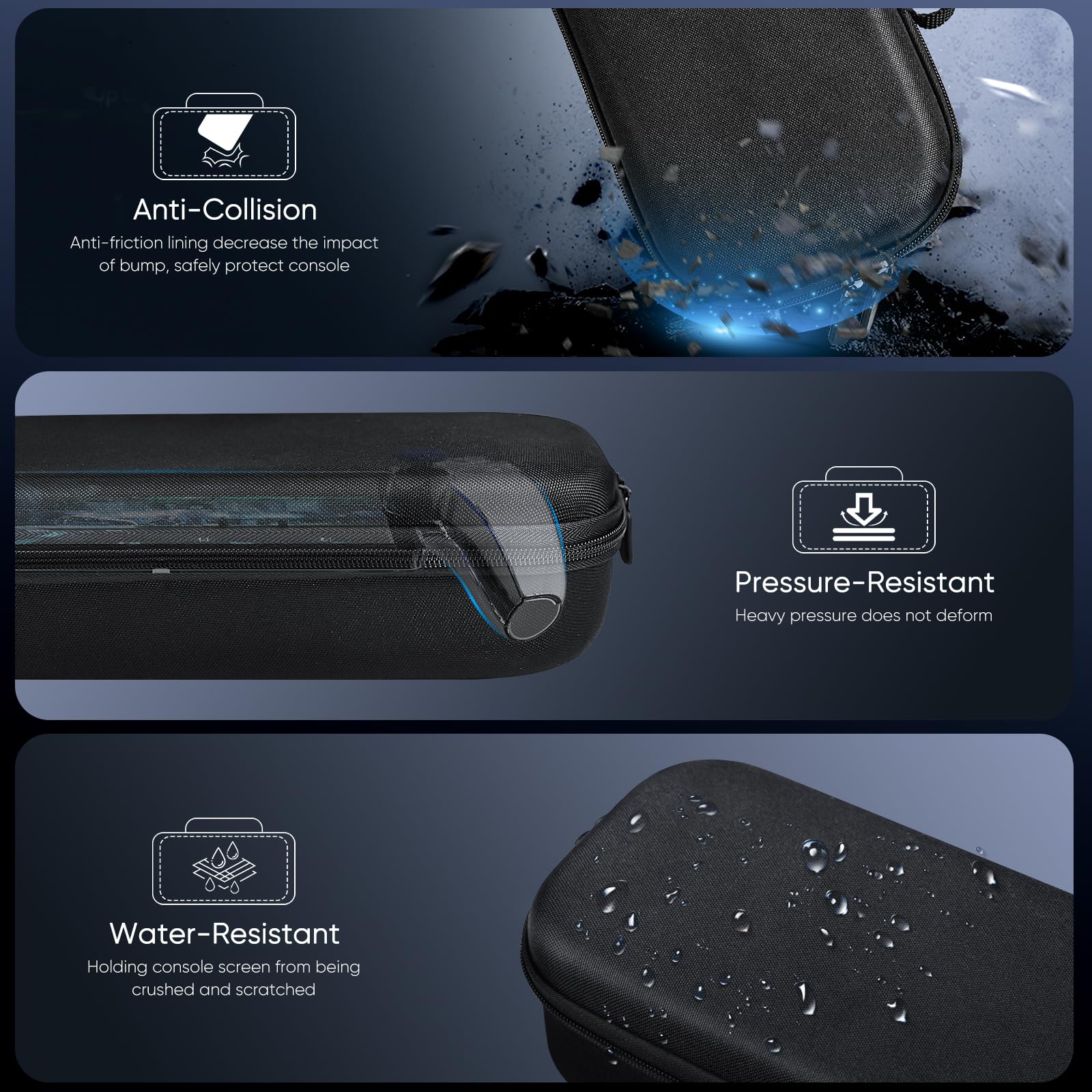 10-in-1 Tasche für Playstation Portal Remote Player, TPU weiche Schutzhülle mit Ständer, 2*gehärteter Schutzfolien, 4*Daumengriffe, KOVA Schutztasche Zubehör Tragetasche für PS Portal Konsole-Schwarz