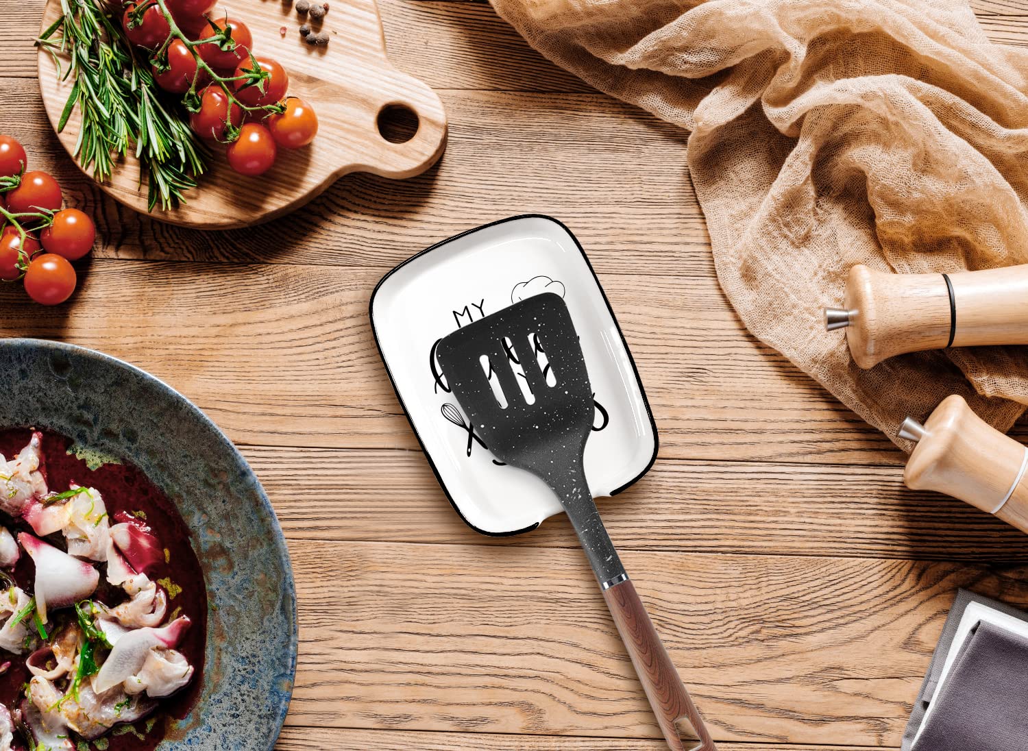 Repose-Cuillère Céramique En Forme De Champignon - Accessoire Cuisine Déco Pratique Comptoir