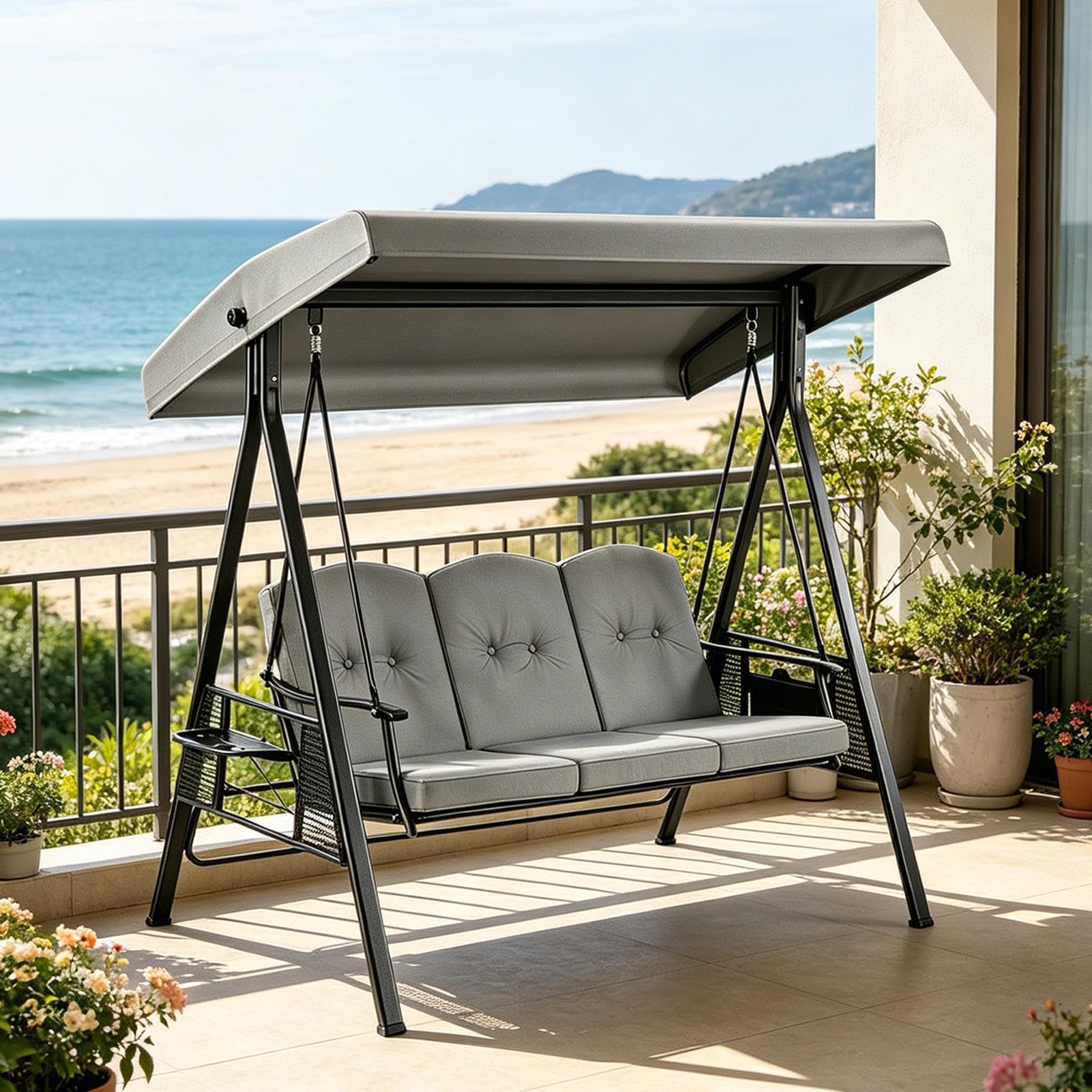 Housse De Remplacement De Toit De Balancelle Résistant au Vent, Anti-UV,