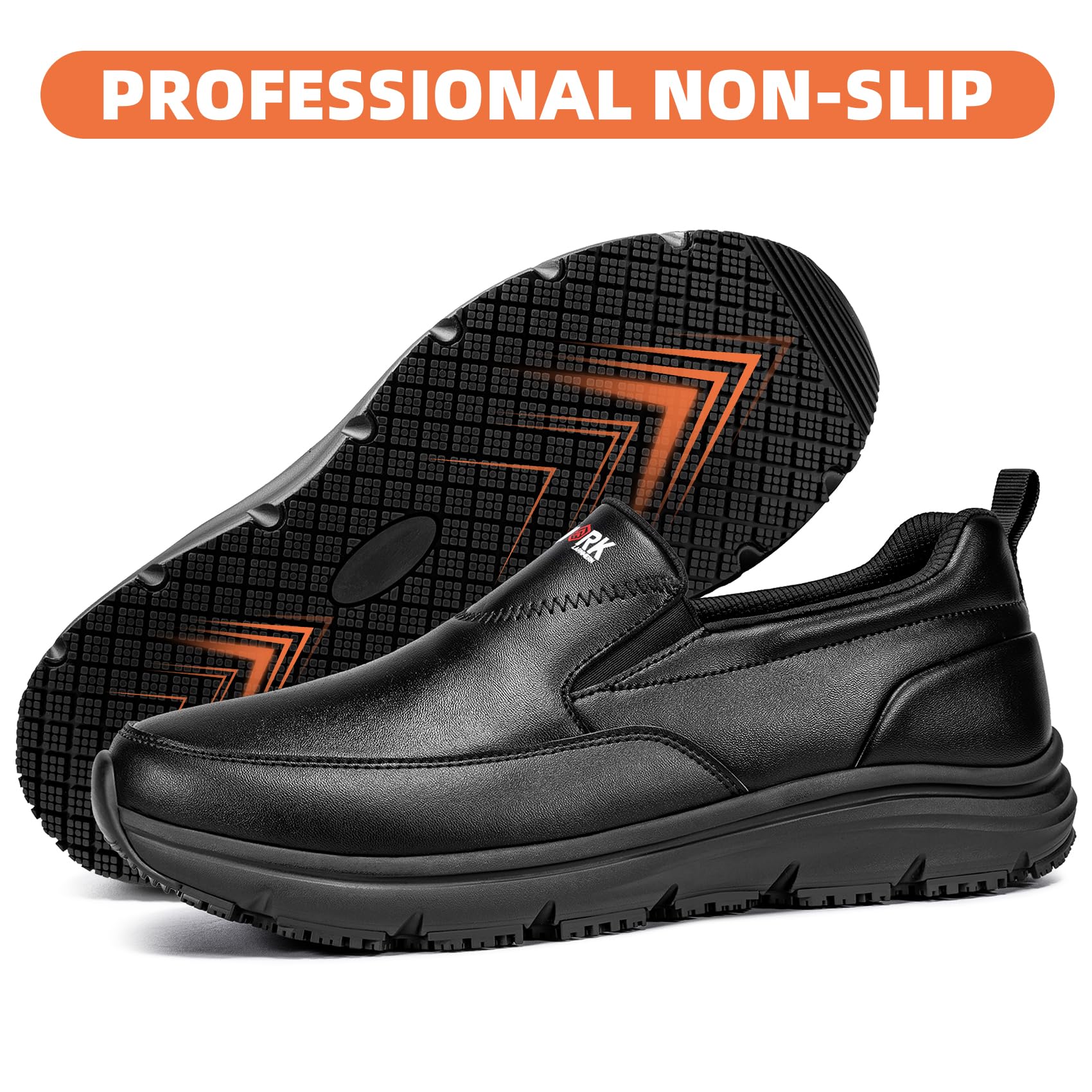 LARNMERN Zapatos de trabajo antideslizantes para hombre, resistentes al