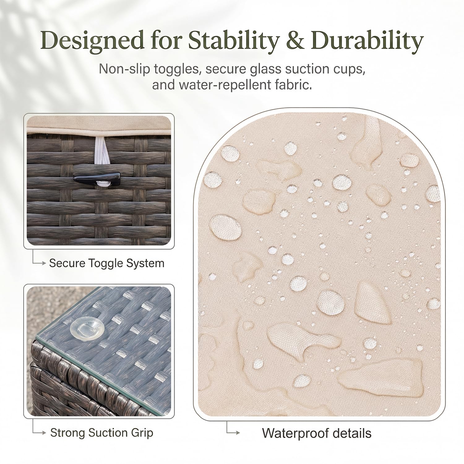 Devoko 5 Pieces Patio Furniture Sets All Weather Outdoor Sectional Patio Sofa Manual Weaving Wicker Rattan Patio Seating Sofas with Cushion and Glass Table (Beige) - 4