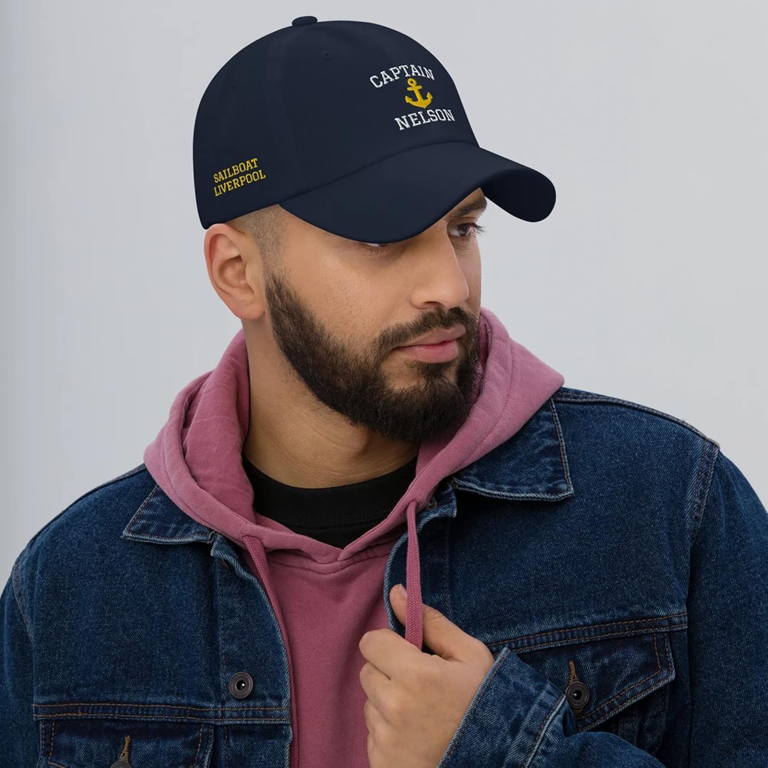 Captain Cap Embroidery, Skipper Custom Baseball Caps, Customize Your Captains hat, Embroidered Captain Boat dad hat,Baseball Cap Navy