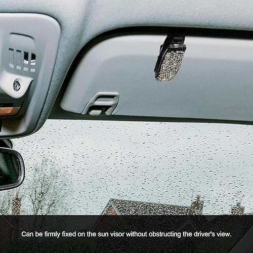 Miniatura 10 de 2 soportes brillantes para lentes de sol para visera solar de automóvil, soporte de cristal con clip para tarjeta de boleto, accesorios de