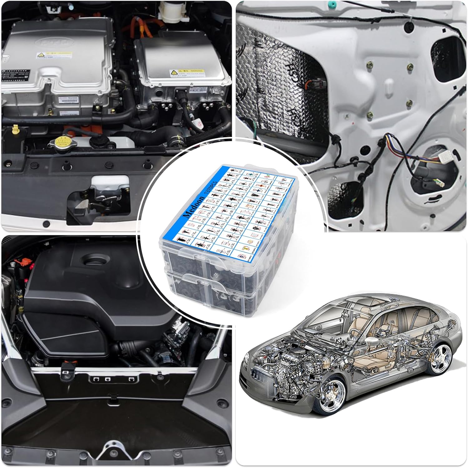 Car Retainer Clips 1501 PCS, 55 Sizes Car Panel Trim Clips Kits, Auto Push Fasteners for Ford GM Toyota Honda Chrysler BMW Benz Nissan Subaru Mazda Chevy GMC