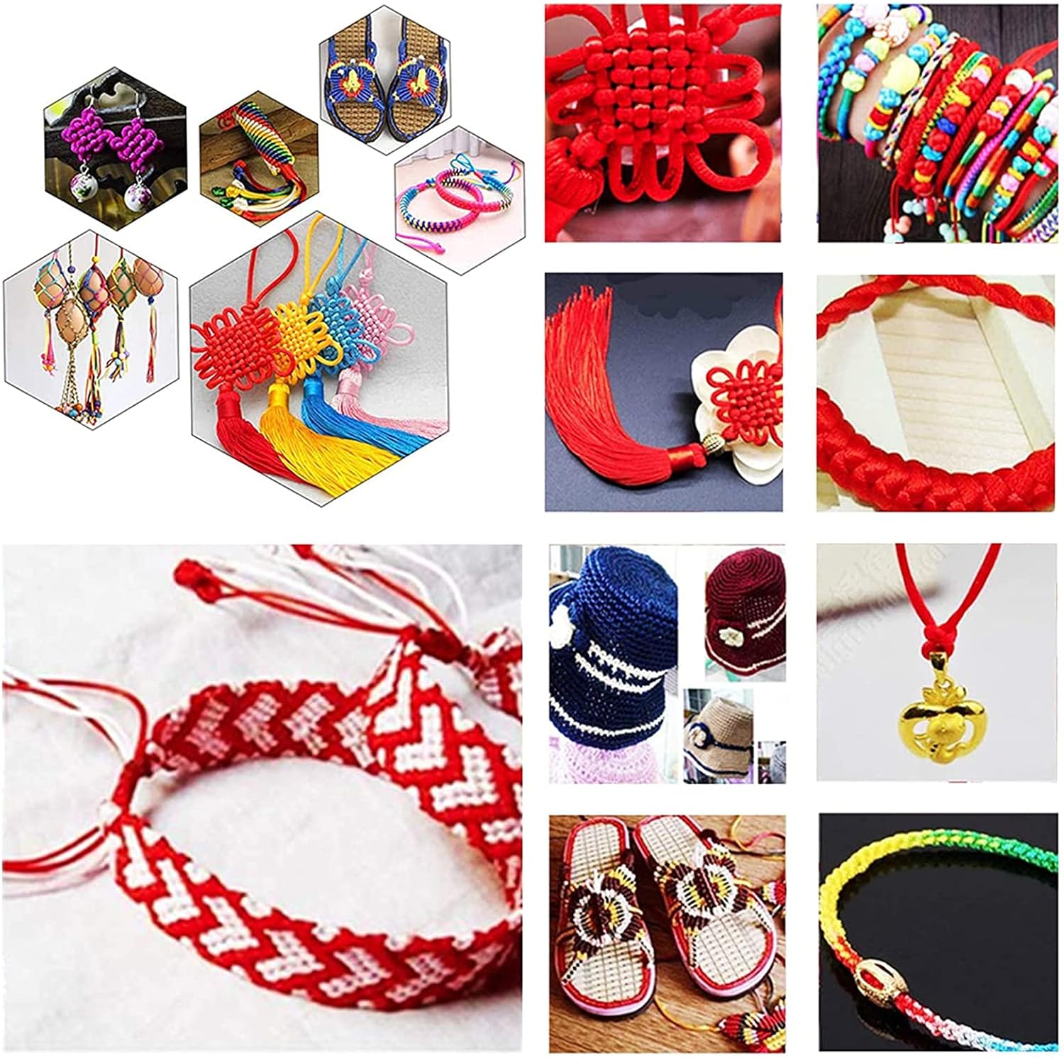 PH PandaHall 192 Yards 1mm Satin Rattail Cord Nylon String Cord Silk Cord Chinese Knotting Cord for Braided Necklace Friendship Bracelet Macramé Dream Catchers Braid Hair Jewelry Making 6 Colors - Image 6