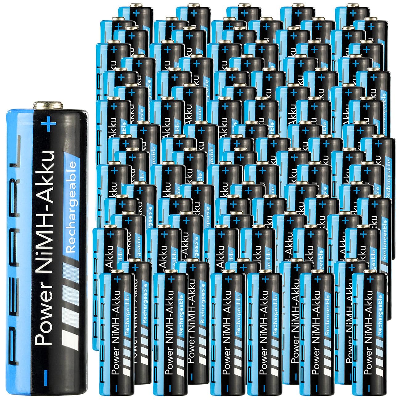 PEARL Akku-Batterie NiMH: 100er-Set NiMH-Akkus Typ AA Mignon, 2.700 mAh (Typ, Mignon (AA))