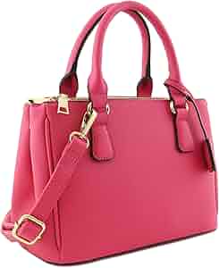 関税送料無料 スモール トップハンドルバッグ Amazon.com: 2pcs Set Classic Triple Zip Top Handle Small