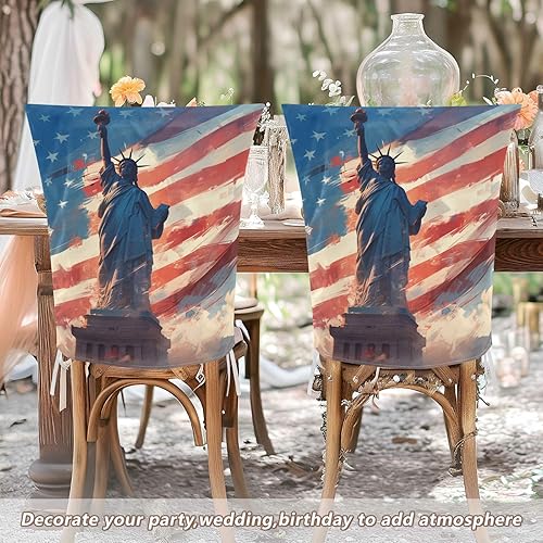 Miniatura 6 de 4th of July Independence Day White Liberty Decorative Covers for Chairs for Dining Room Chairs Soft Waterproof Chair Covers for Dining Chairs
