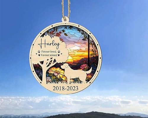 Miniatura 4 de LOVELYPOD Atrapasoles conmemorativos personalizados para perros de Navidad, disponible en todas las razas, regalo de condolencias por pérdida de