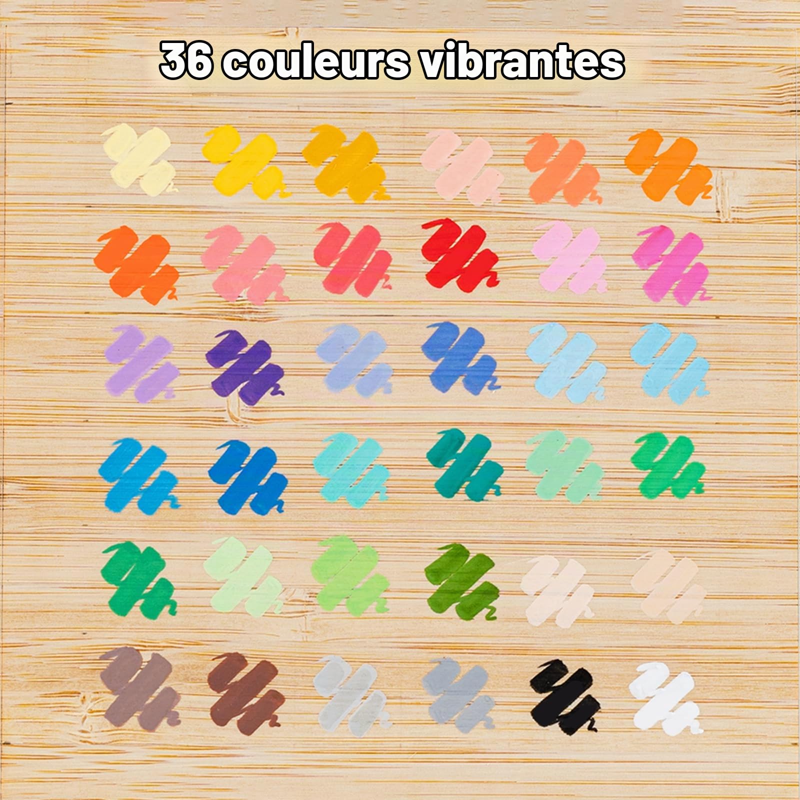 Ohuhu Marqueurs Acrylique 36 Top Pump Pointe Brosse pour DIY Peinture