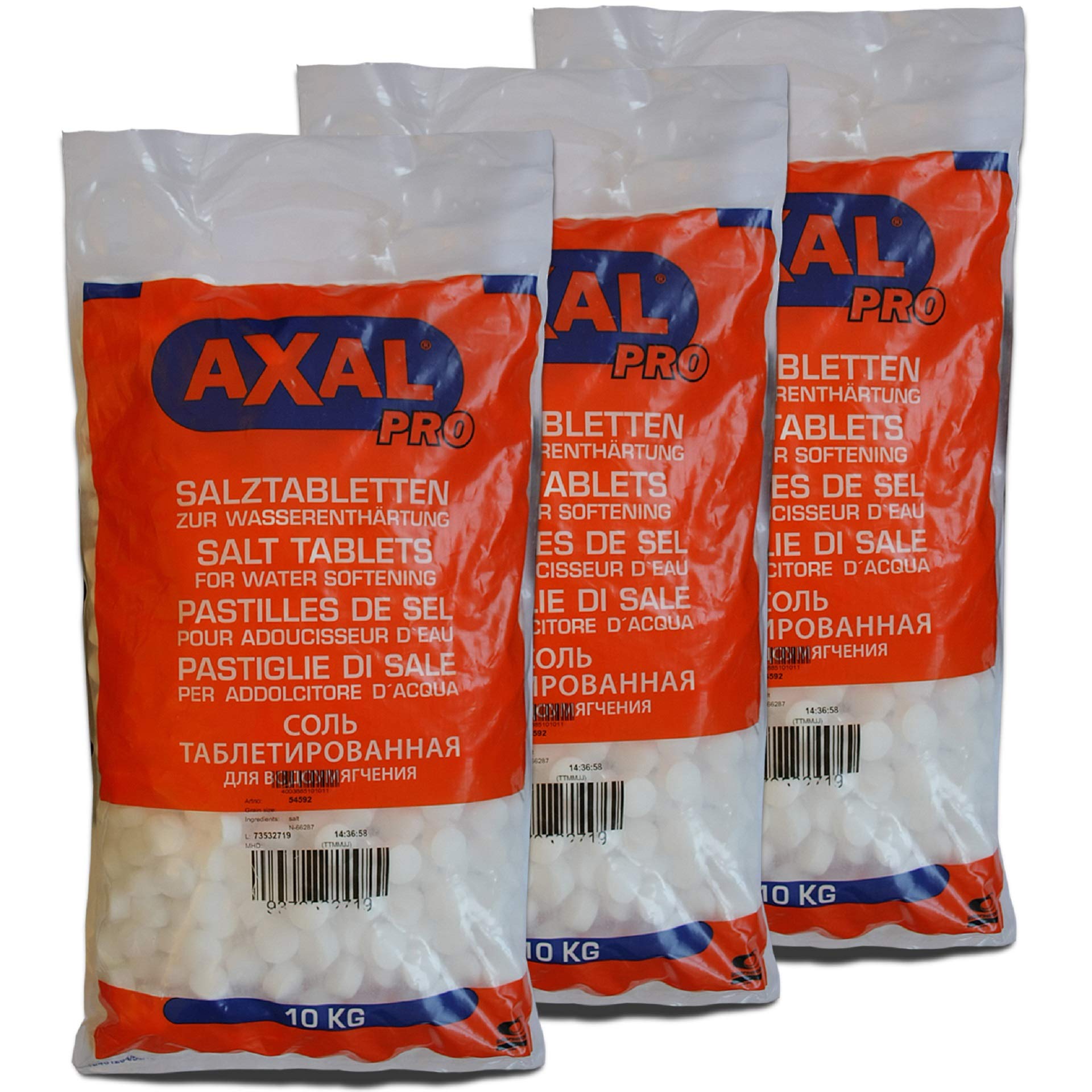 Axal Pro 30 kg solne tabletki sól regeneruj?ca 3 x 10 kg forma tabletek do zmi?kczania wody baseny