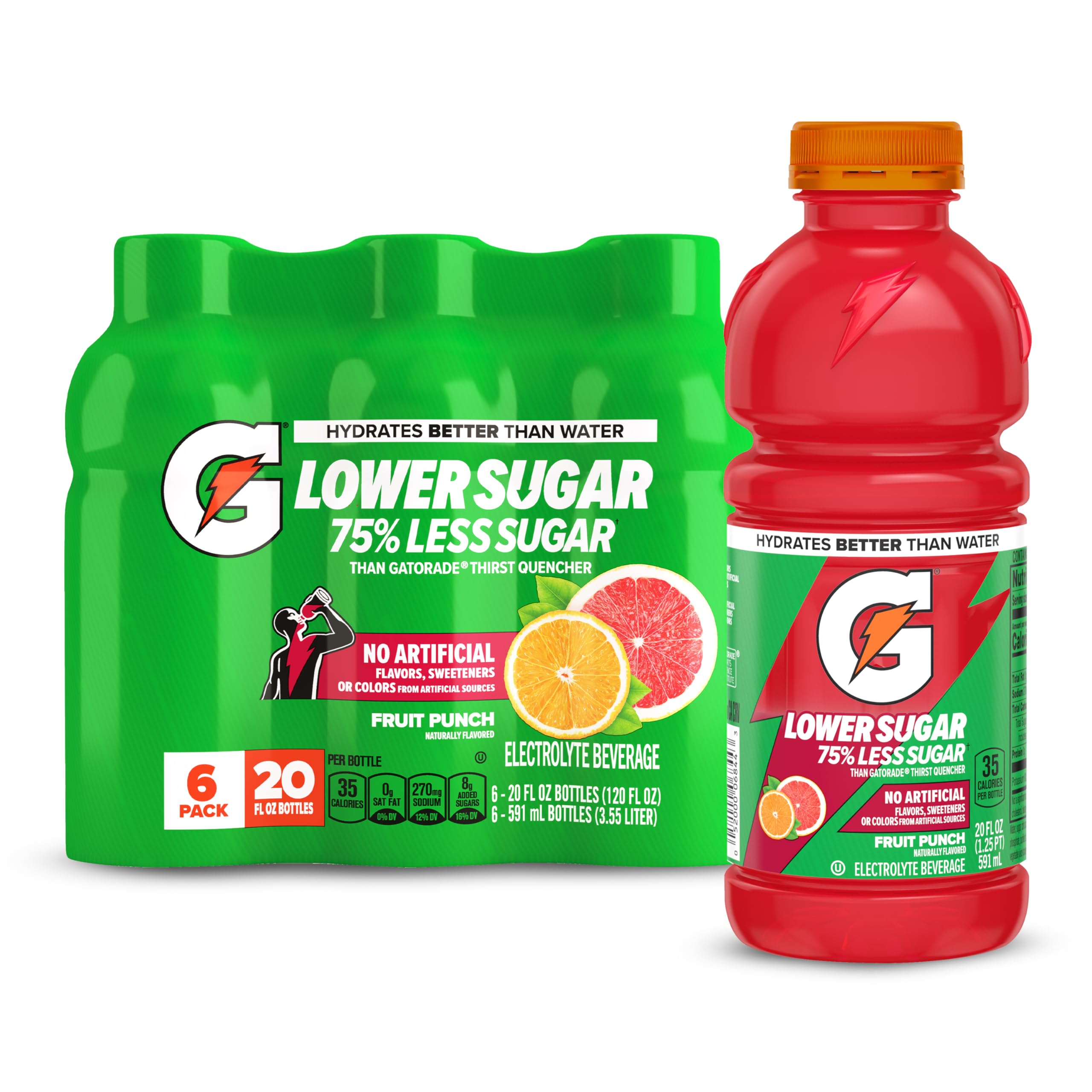 Amazon.com : Gatorade Lower Sugar Electrolyte Sports Drink, Fruit