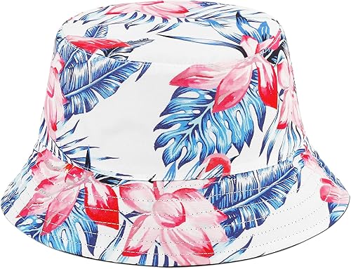 Miniatura 7 de HH HOFNEN Sombrero de pescador de doble cara para verano, playa, sombrero de sol para viajes, gorra de pescador con cuerdas para mujeres y hombres