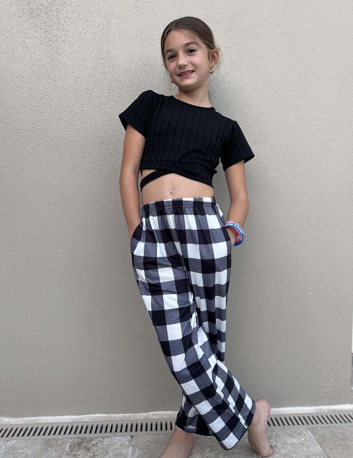 Arshiner Boys Pajama Pants Long Sleep Plaid Pants Soft Lounge Pj Bottoms with Pockets - Image 4