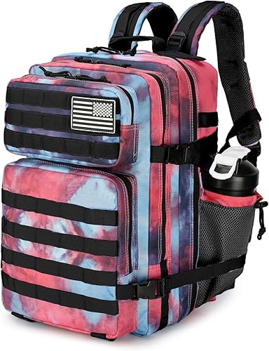 Mochila táctica de 25 litros impermeable militar para hombres y mujeres, paquete de asalto, mochila de viaje con velcro pequeño, Camuflaje Nebulosa,