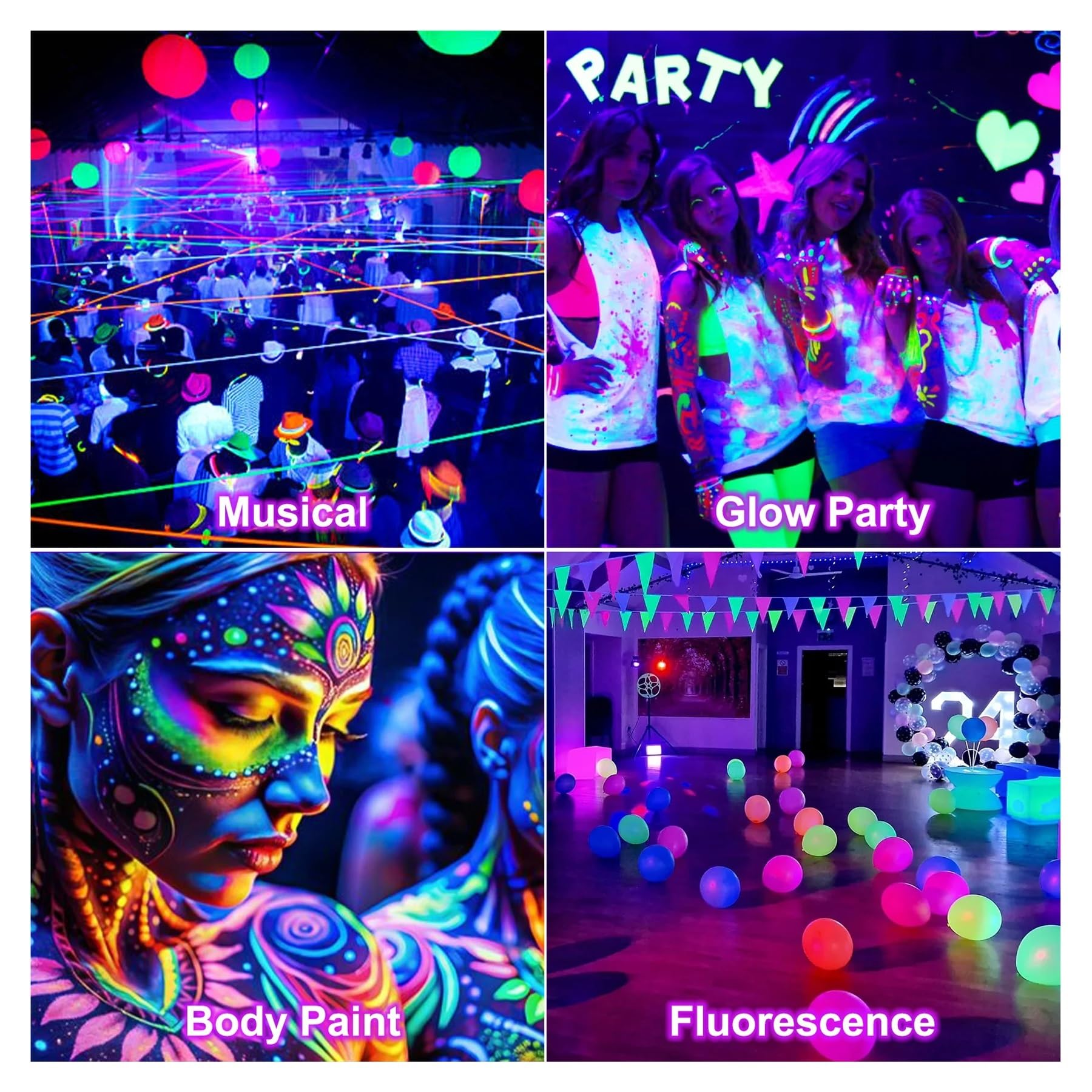 1/2 Stück UV-Flutlicht 385-405 nm Fluoreszierendes Leuchten Ultraviolettes Schwarzlicht 36/72 W Partybühne Disco LED-Hintergrundbeleuchtung for Bar DJ Weit verbreitet(36W 1pc)