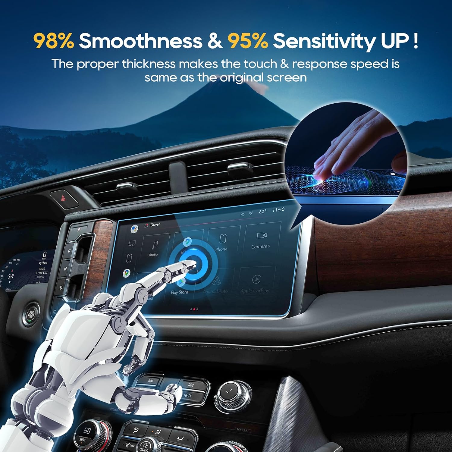 LFOTPP For 2024 GMC Yukon Screen Protector - (2pcs) 2021~2024 Yukon (Denali/Denali Ultimate) 10.2 inch Touchscreen [Nano Plastic] 2021~2024 Yukon Accessories Anti Scratch Ultra-tough Touch Screen*