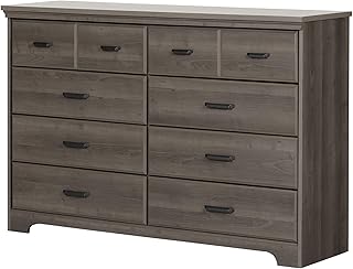 South Shore Furniture Versa 8-Drawer Double Dresser, Gray Maple