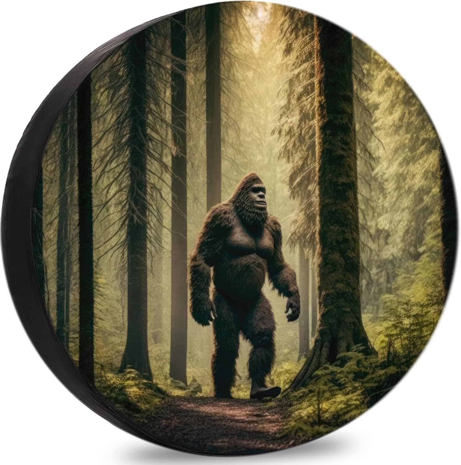 Boat Trailer Tire Covers Bigfoot Dense Forest Protectors for RV Camper Travel Trailer SUV Van 12" 13" 14" 15" 16" 17 Inch Spare tire Cover