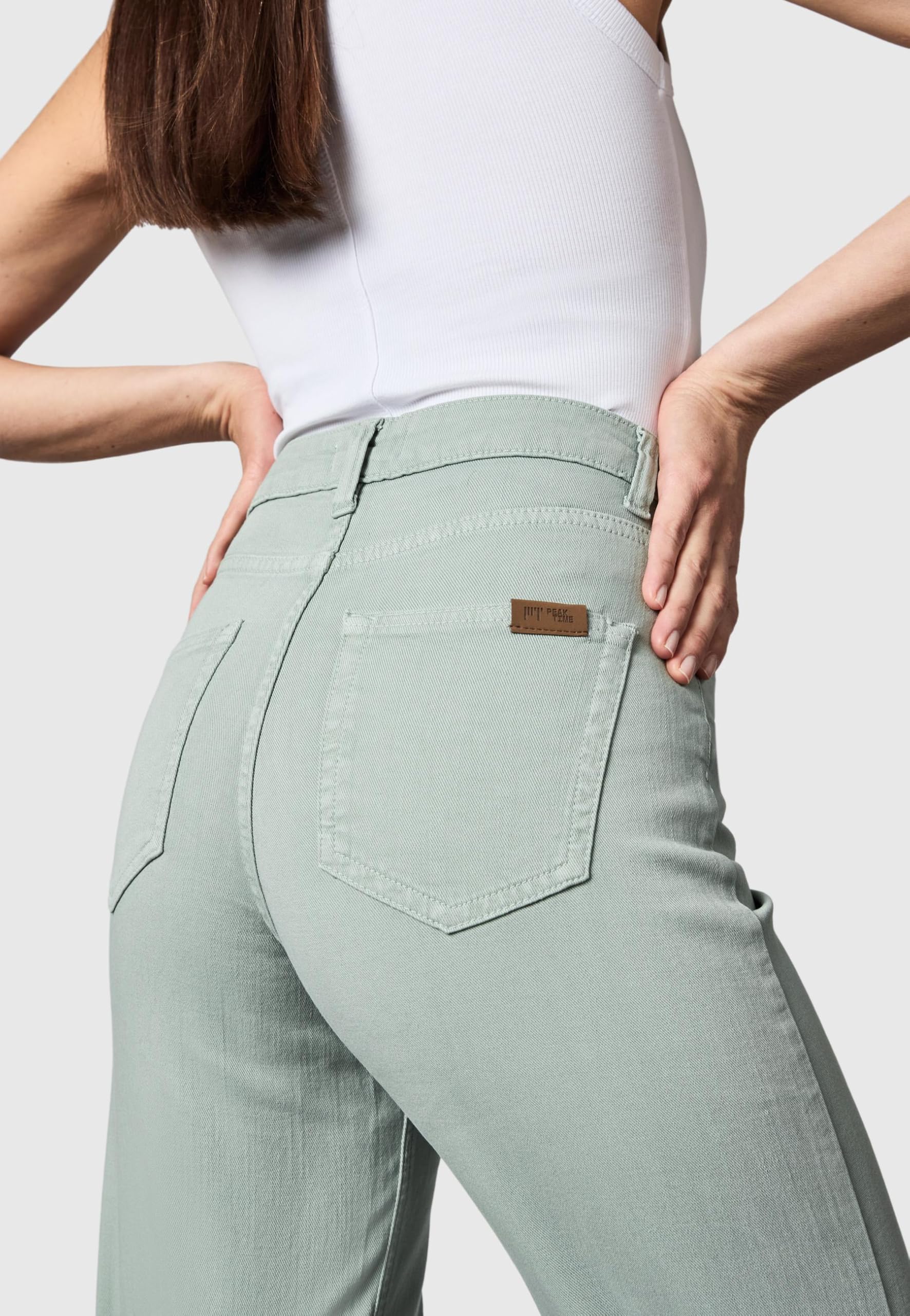 Peak Time Damen Wide-Leg Stoffhose Lange Chino-Hose mit Bio-Baumwolle (GOTS Zertifiziert) und Stretch Cyrele