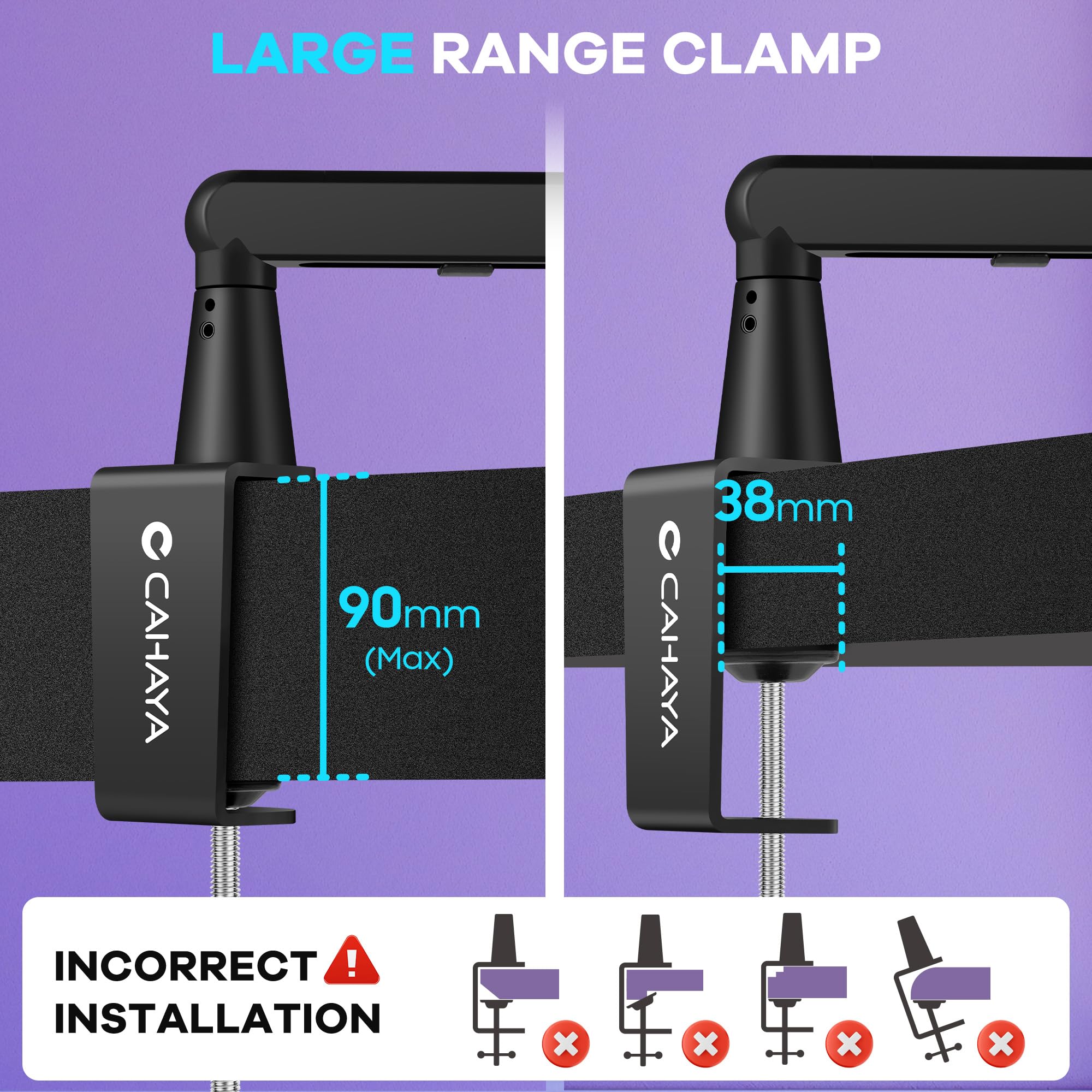 CAHAYA Bras de Micro Professionnel Réglable: Perche Micro Low Profile avec Extension, Design Sous-Écran, Idéal pour Streaming & Enregistrement, Charge 2,5 kg