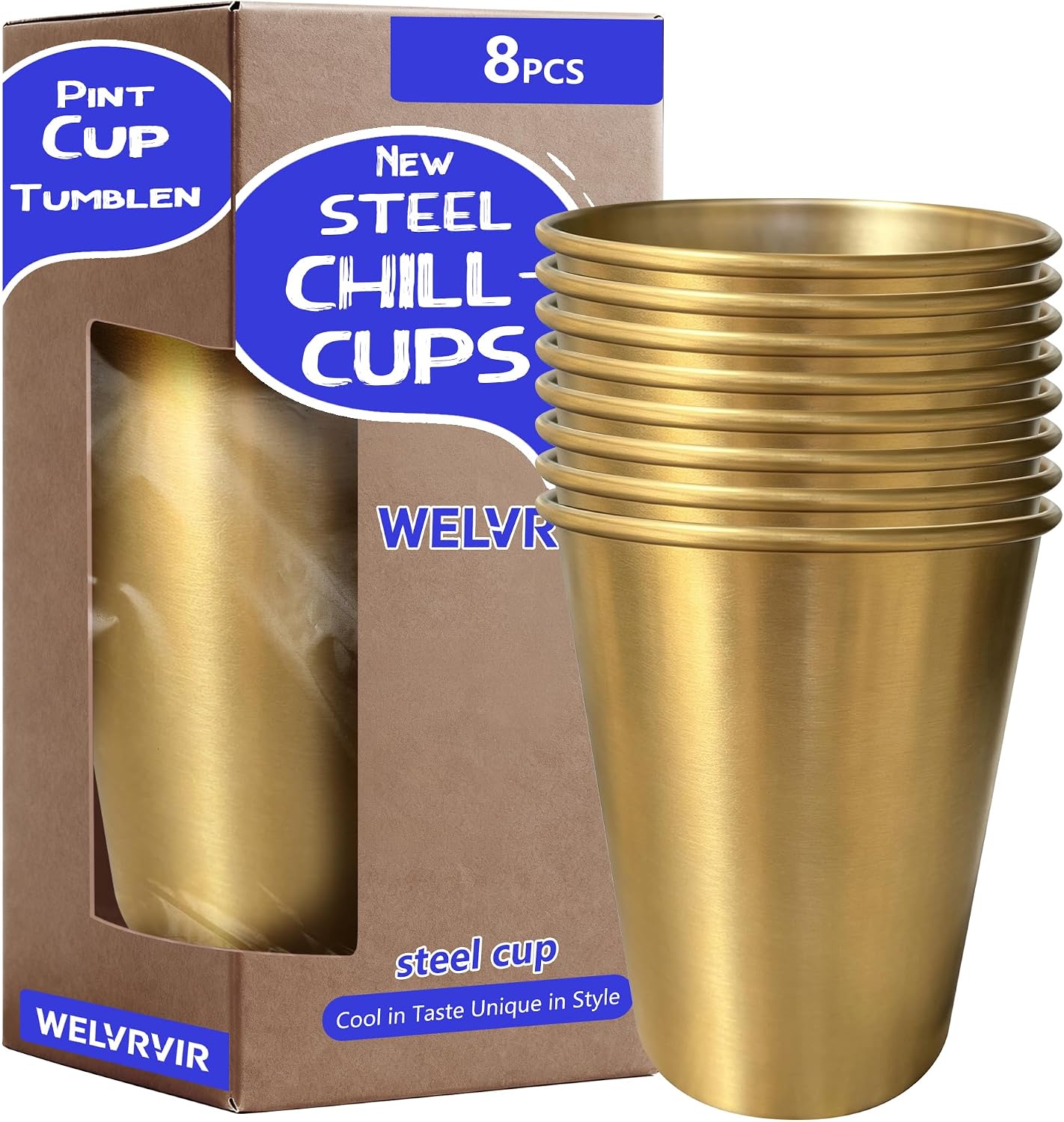 20 oz 4PCS Stainless Steel Pint Cups,Reusable metal Cups,Drinking