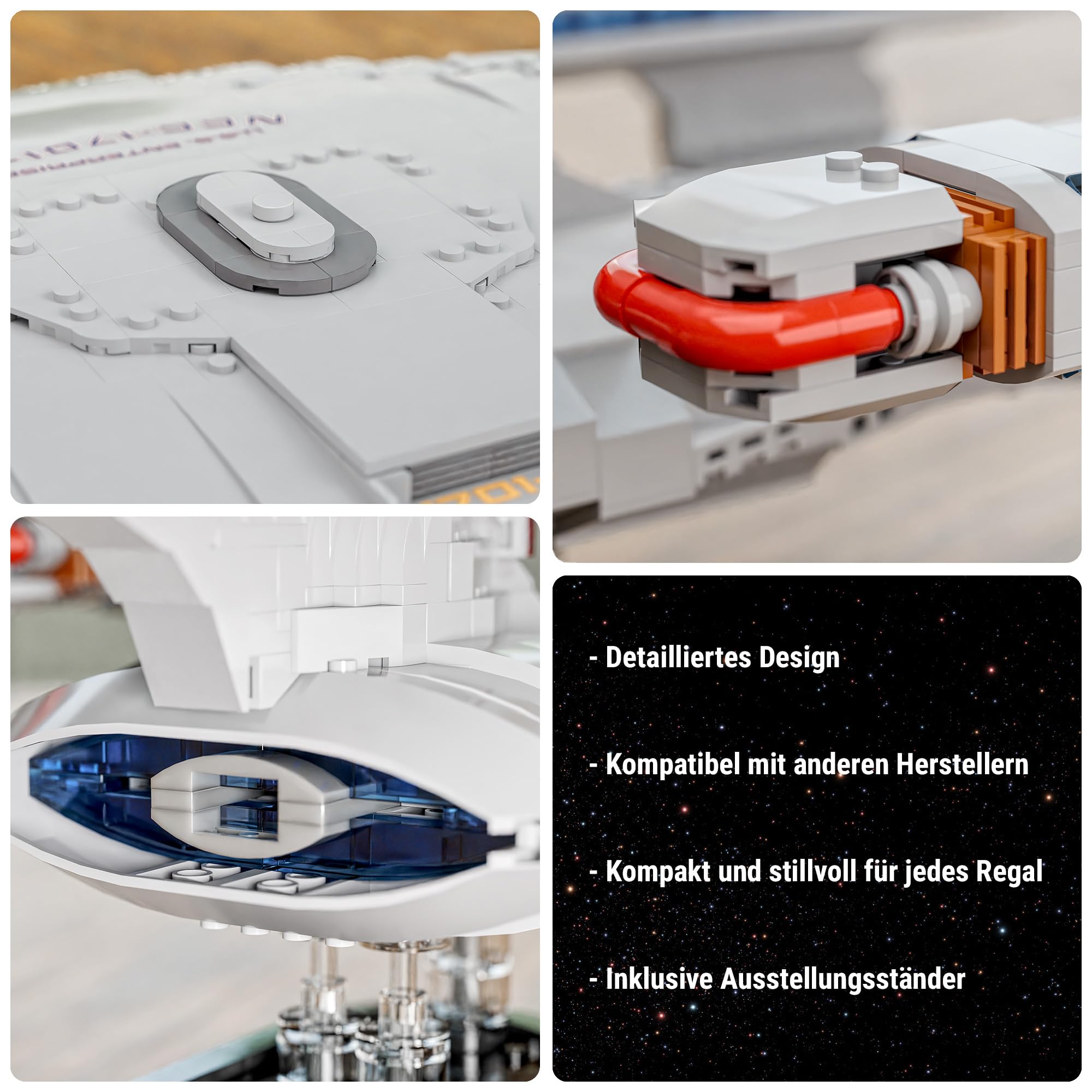 BlueBrixx – Star Trek USS Enterprise NCC-1701 D – Displaymodell/Großmaßstab –Bausatz mit 1971 Klemmbausteinen – 100% kompatibel – ORIGINAL-LIZENZ, 104184