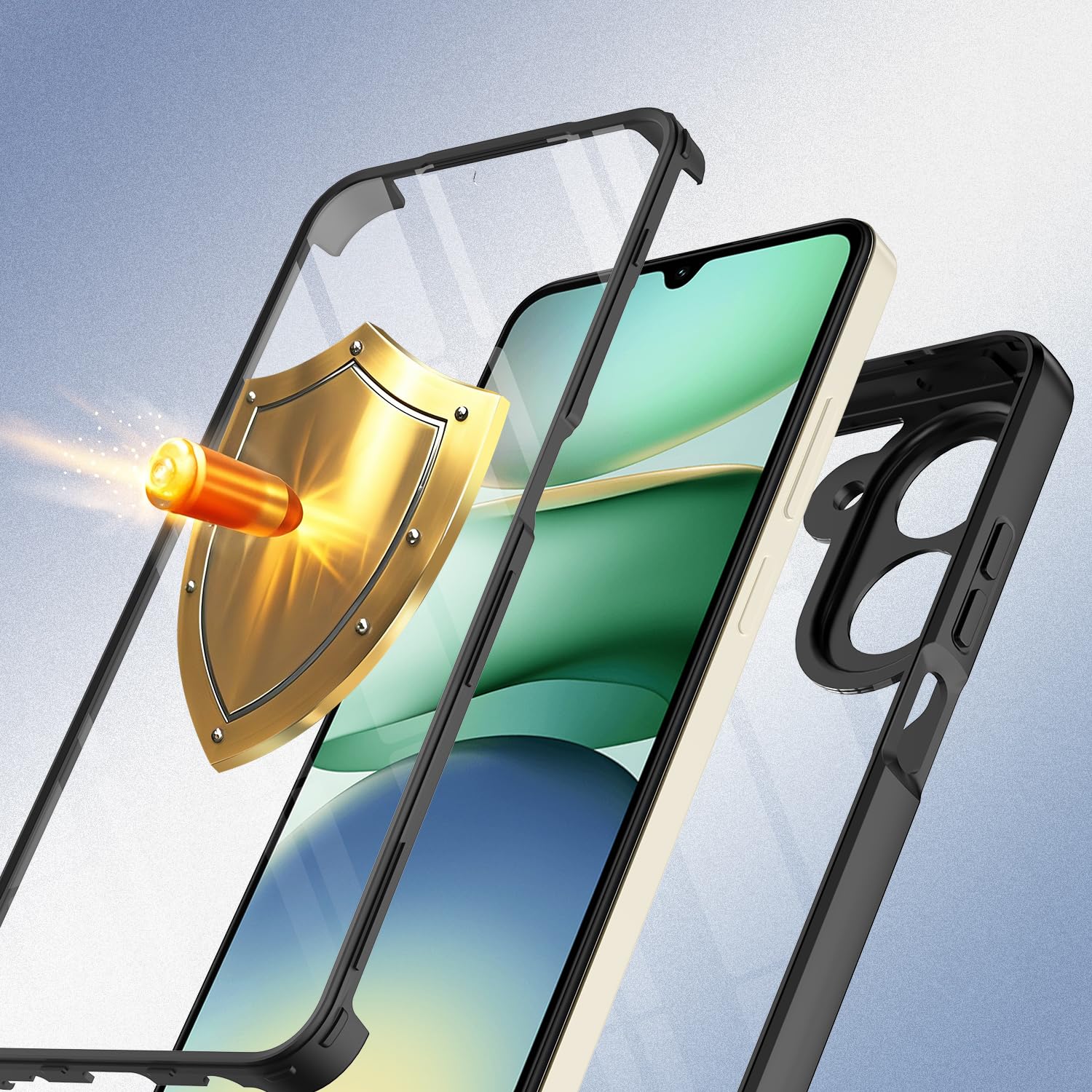 Cover Integrale 360° Per Xiaomi Redmi A5 – Custodia Antiurto In TPU Con Protezione Schermo E Fotocamera, Trasparente