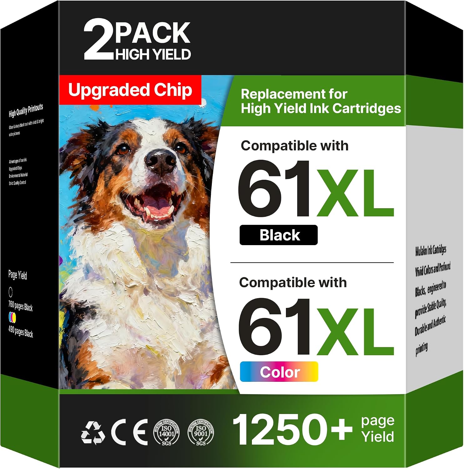 61XL Ink Cartridge Replacement for HP Ink 61 HP 61 Ink Cartridge Combo Pack Fit for HP Envy 5530 4500 OfficeJet 2620 4630 4632 4635 Deskjet 2540 3050 1510 2542 3510 3050a 1000 1010 1512 3512 Printer